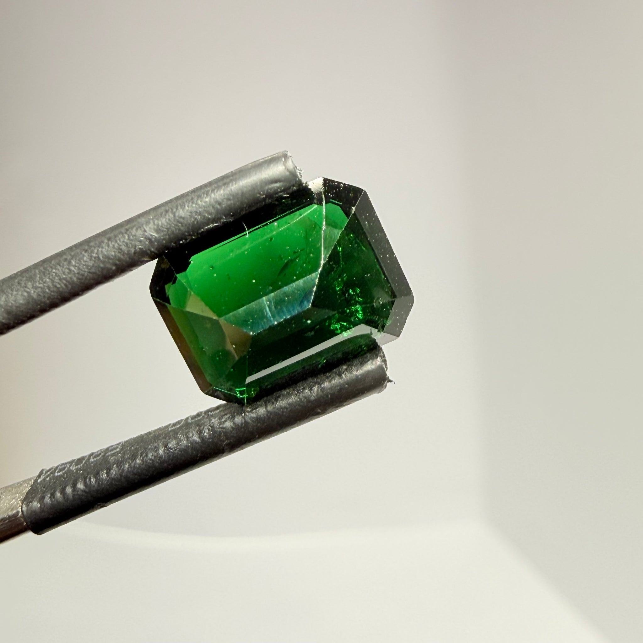 Chrome Tourmaline, 3.77ct, Tanzania, Untreated Unheated, scratches on the polish, needs a re polish. Slightly included inside