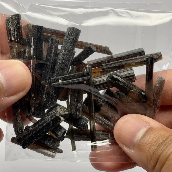 Tourmaline crystals bag, many transparent crystals here, Mwajanga, Tanzania, Untreated Unheated