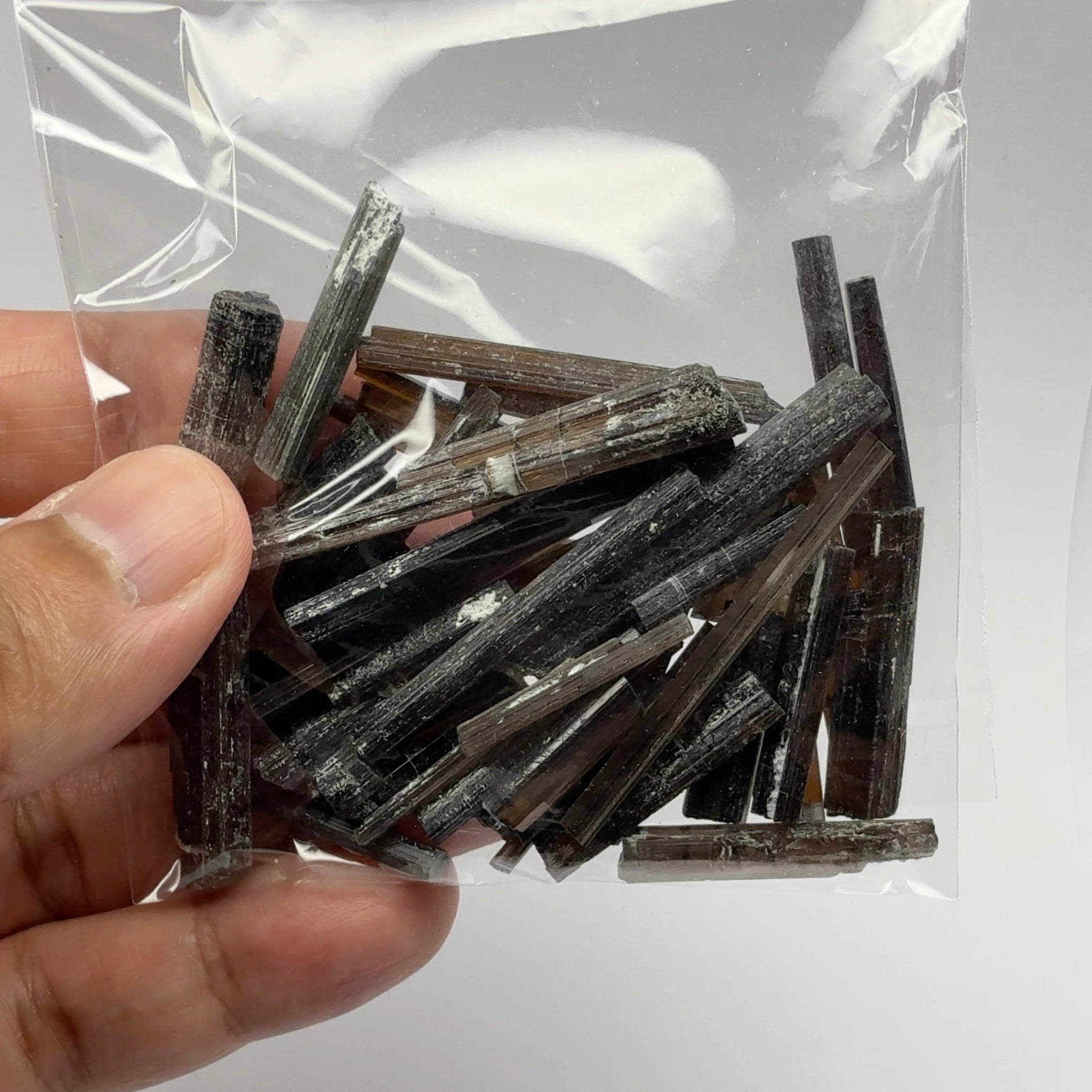 Tourmaline crystals bag, many transparent crystals here, Mwajanga, Tanzania, Untreated Unheated