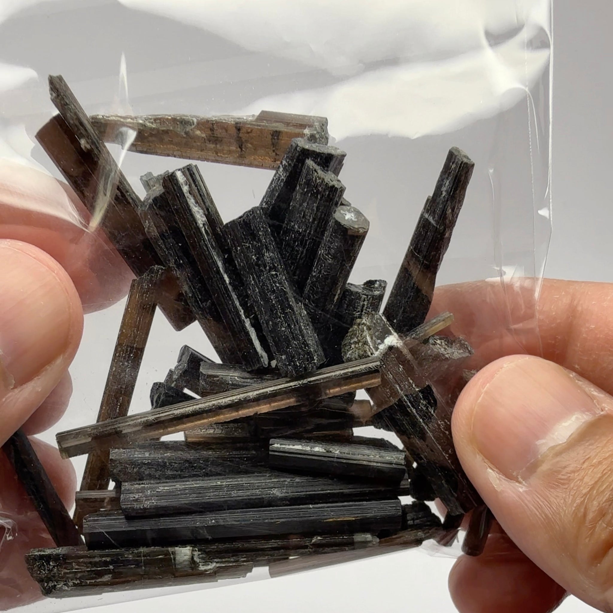 Tourmaline crystals bag, many transparent crystals here, Mwajanga, Tanzania, Untreated Unheated