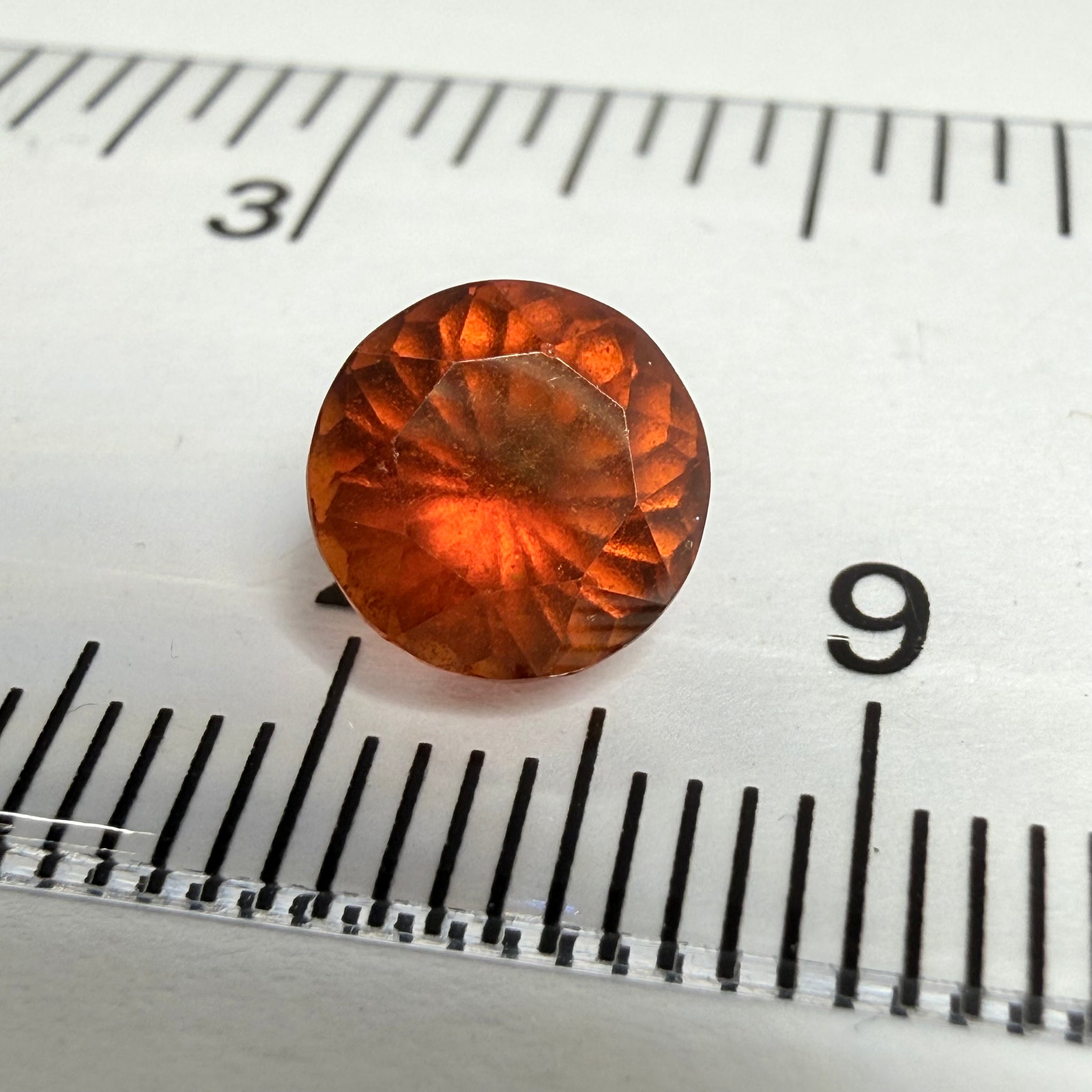 Hessonite Garnet, 1.77ct, Tanzania, Untreated Unheated, slight damage where the table meets the crown star facet, it’s not really noticeable, I have circled