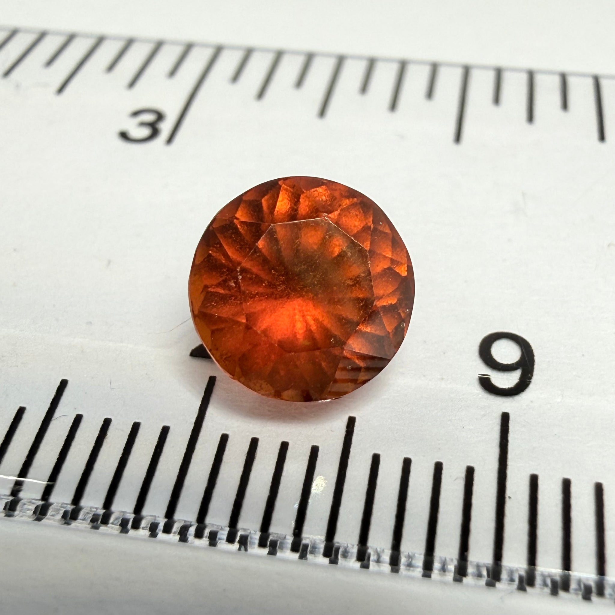 Hessonite Garnet, 1.77ct, Tanzania, Untreated Unheated, slight damage where the table meets the crown star facet, it’s not really noticeable, I have circled