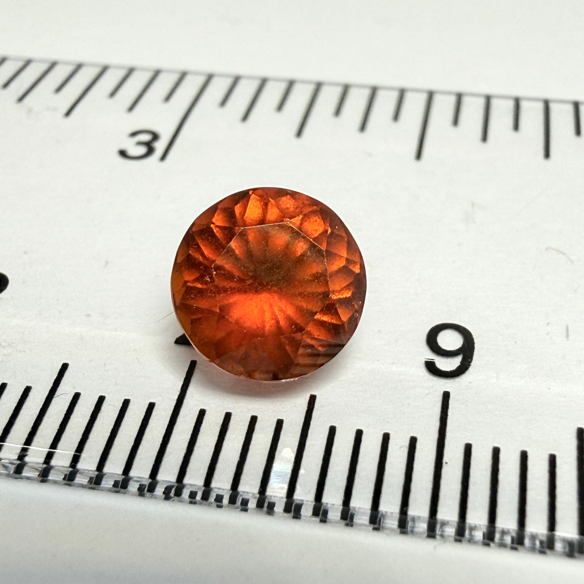 Hessonite Garnet, 1.77ct, Tanzania, Untreated Unheated, slight damage where the table meets the crown star facet, it’s not really noticeable, I have circled