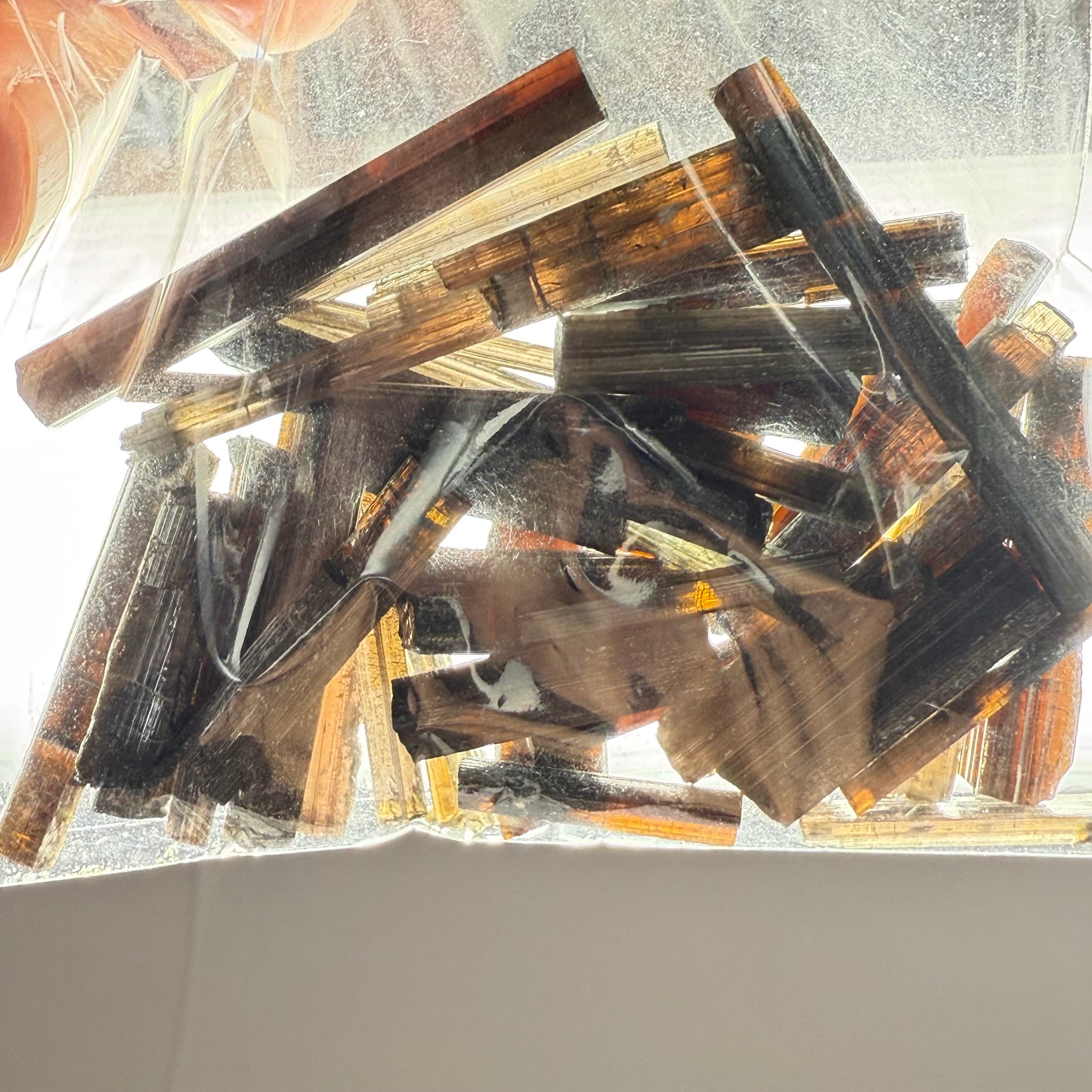 Tourmaline crystals bag, many transparent crystals here, Mwajanga, Tanzania, Untreated Unheated