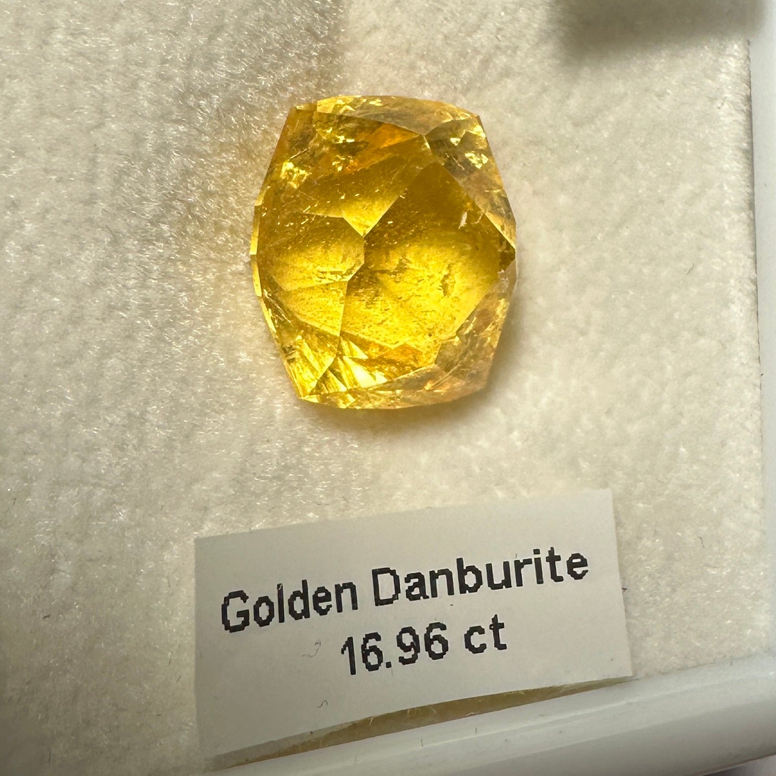 Golden Danburite, 16.96ct, Tanzania, Untreated Unheated. Precision Cut, Collectors Stone, Very Rare and Difficult To Get In This Size and Vibrancy