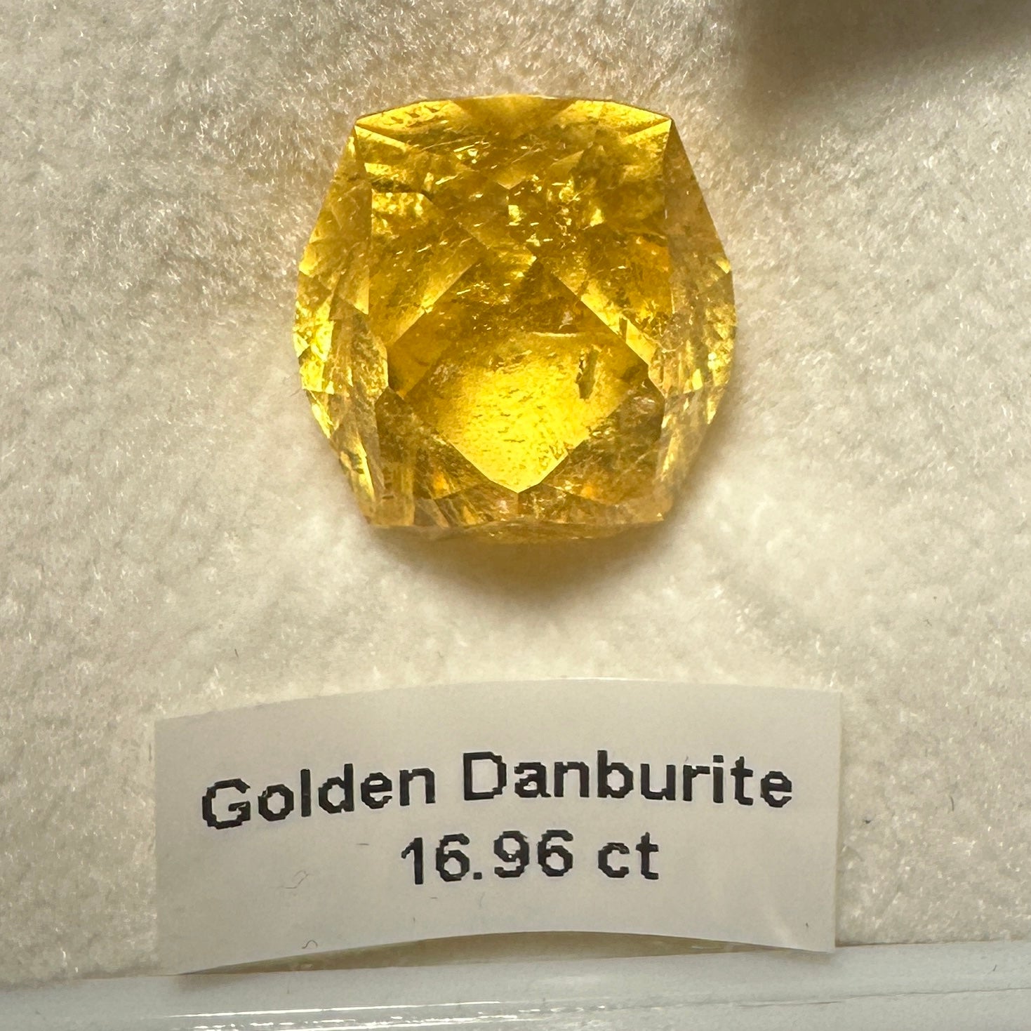 Golden Danburite, 16.96ct, Tanzania, Untreated Unheated. Precision Cut, Collectors Stone, Very Rare and Difficult To Get In This Size and Vibrancy