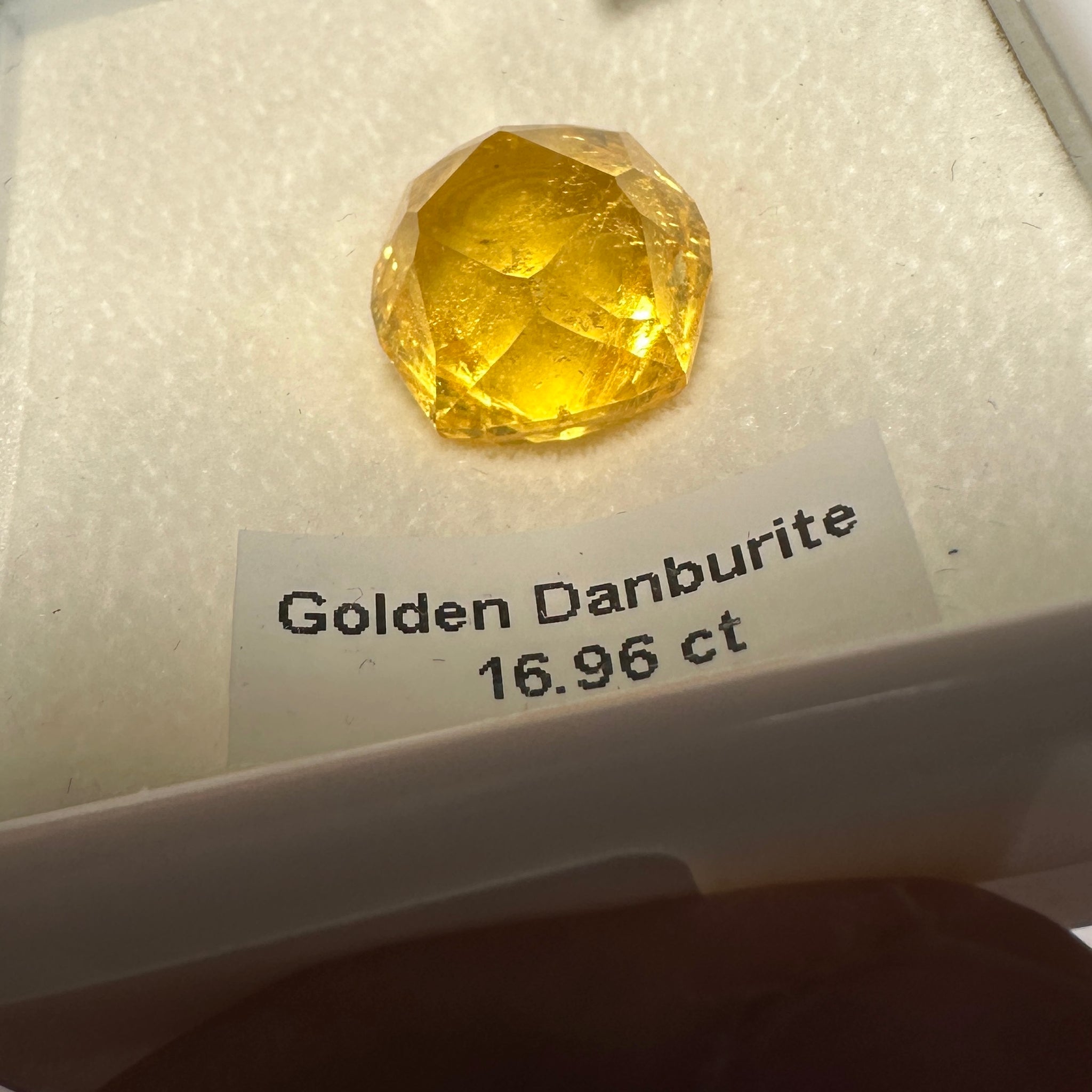Golden Danburite, 16.96ct, Tanzania, Untreated Unheated. Precision Cut, Collectors Stone, Very Rare and Difficult To Get In This Size and Vibrancy
