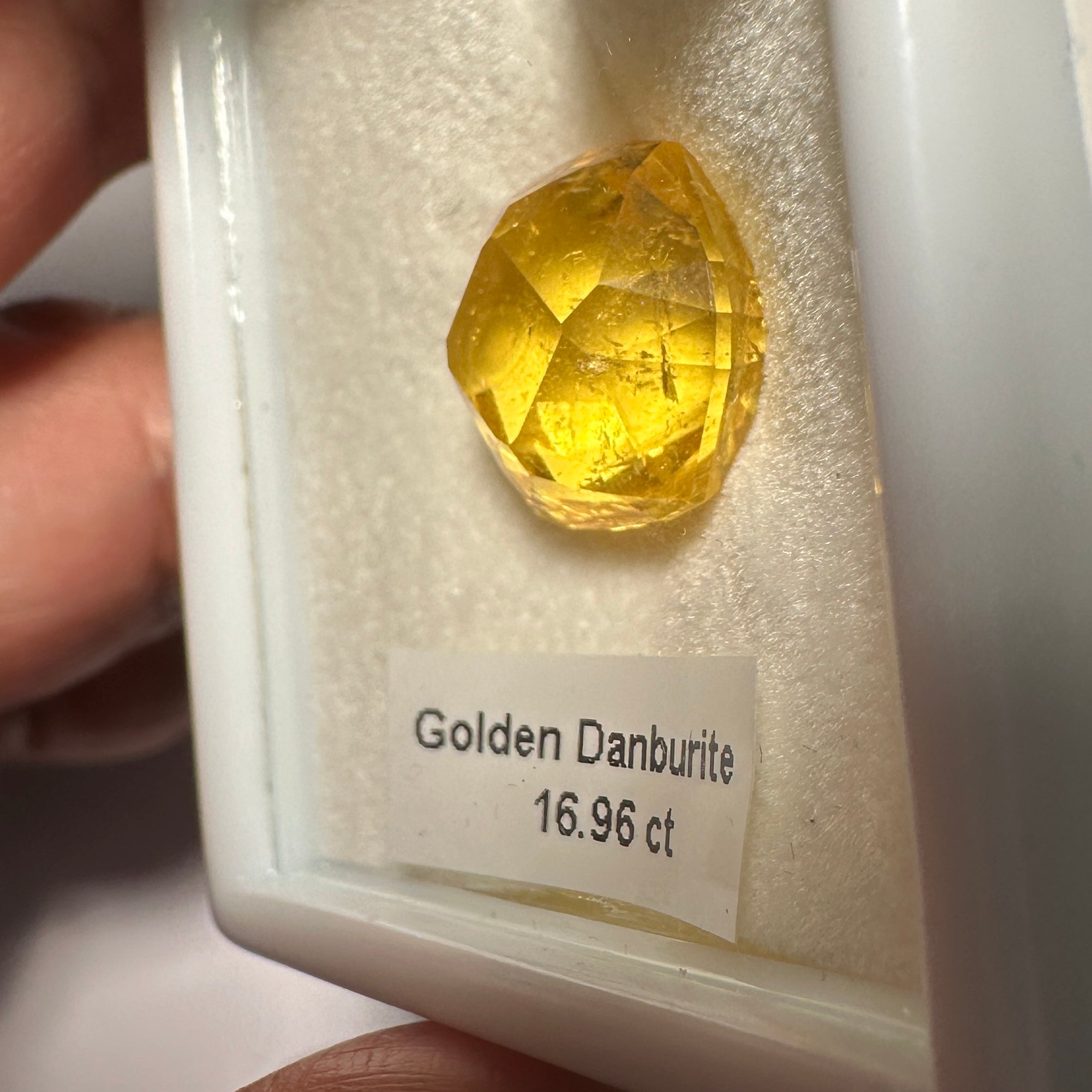Golden Danburite, 16.96ct, Tanzania, Untreated Unheated. Precision Cut, Collectors Stone, Very Rare and Difficult To Get In This Size and Vibrancy