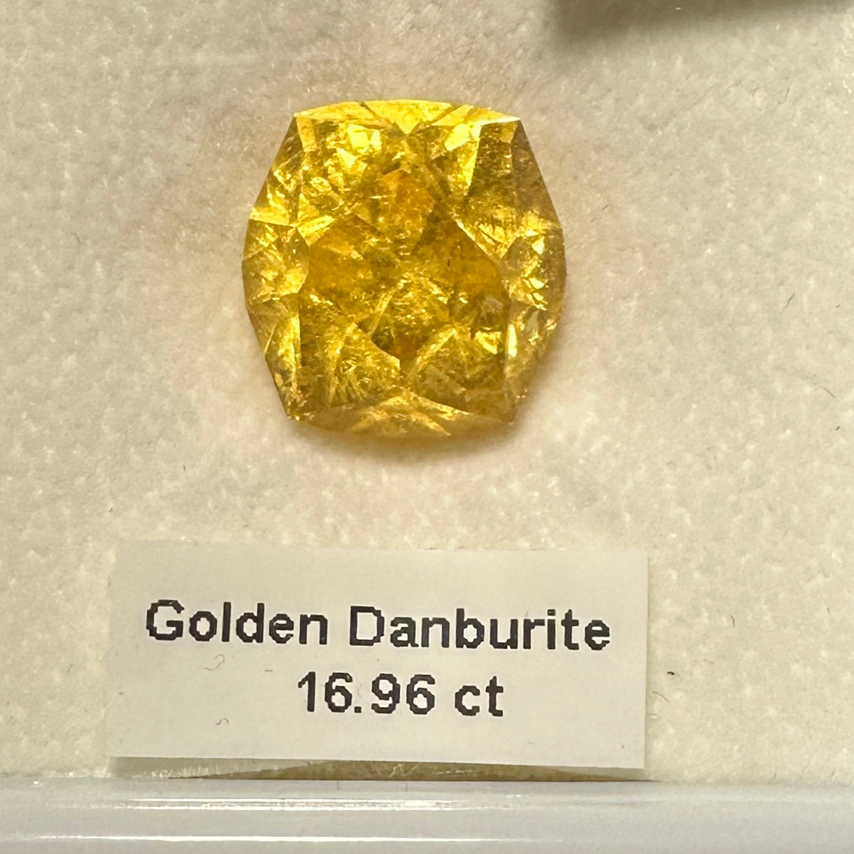 Golden Danburite, 16.96ct, Tanzania, Untreated Unheated. Precision Cut, Collectors Stone, Very Rare and Difficult To Get In This Size and Vibrancy