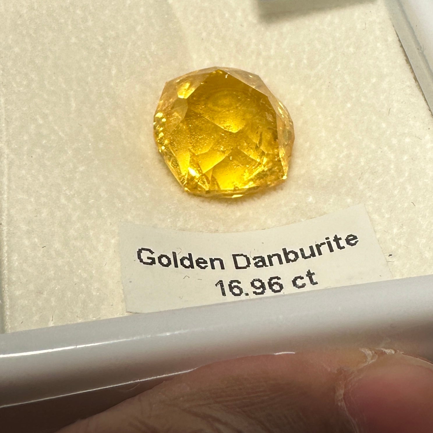 Golden Danburite, 16.96ct, Tanzania, Untreated Unheated. Precision Cut, Collectors Stone, Very Rare and Difficult To Get In This Size and Vibrancy
