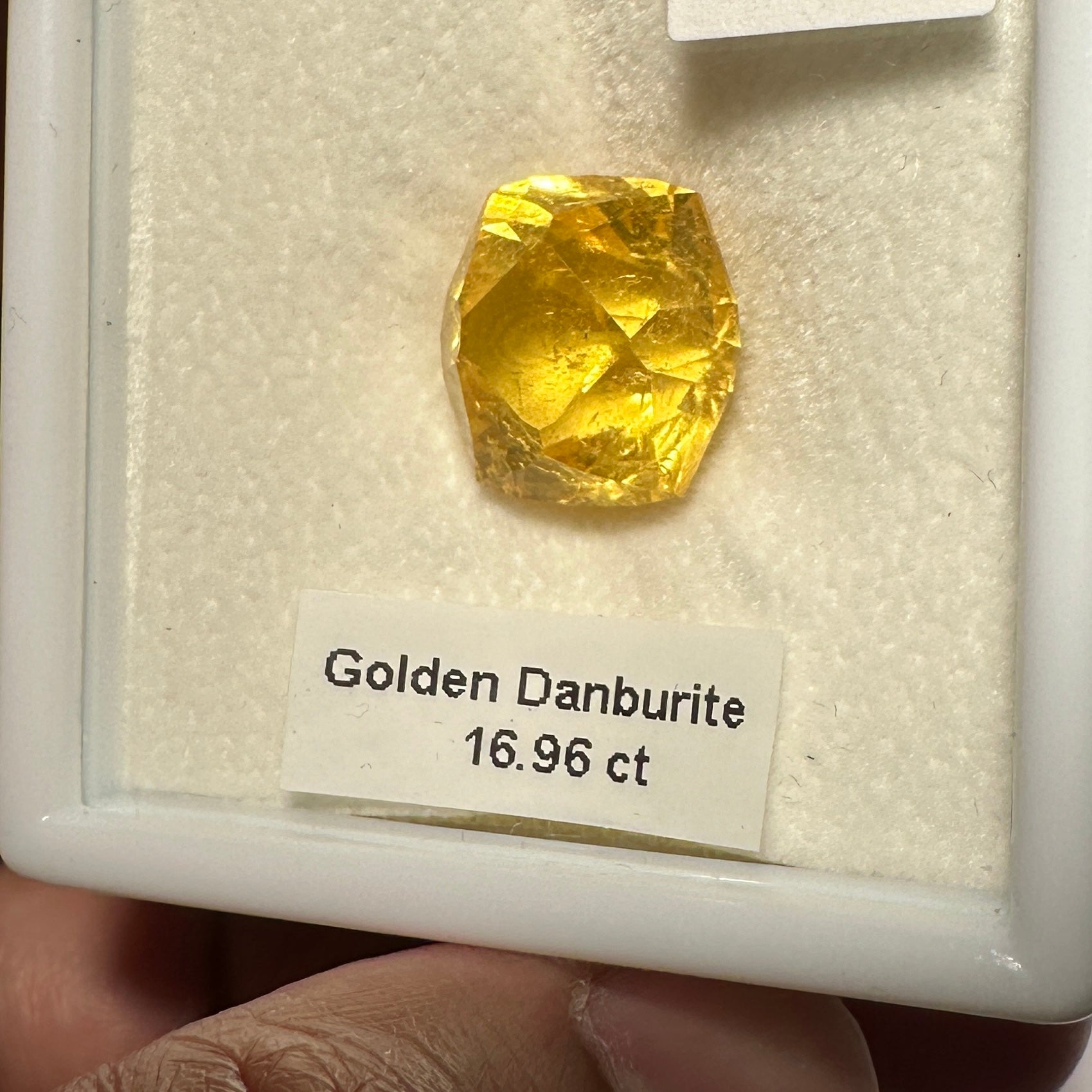 Golden Danburite, 16.96ct, Tanzania, Untreated Unheated. Precision Cut, Collectors Stone, Very Rare and Difficult To Get In This Size and Vibrancy