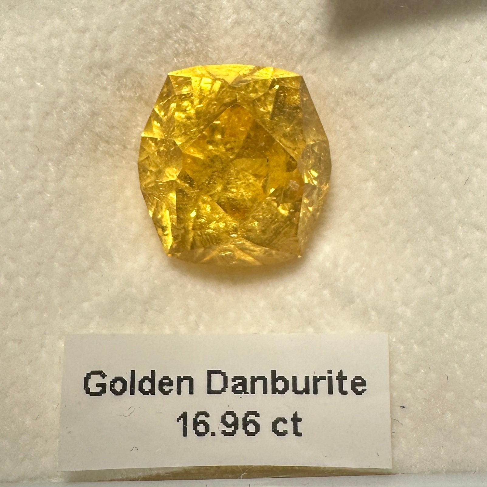 Golden Danburite, 16.96ct, Tanzania, Untreated Unheated. Precision Cut, Collectors Stone, Very Rare and Difficult To Get In This Size and Vibrancy