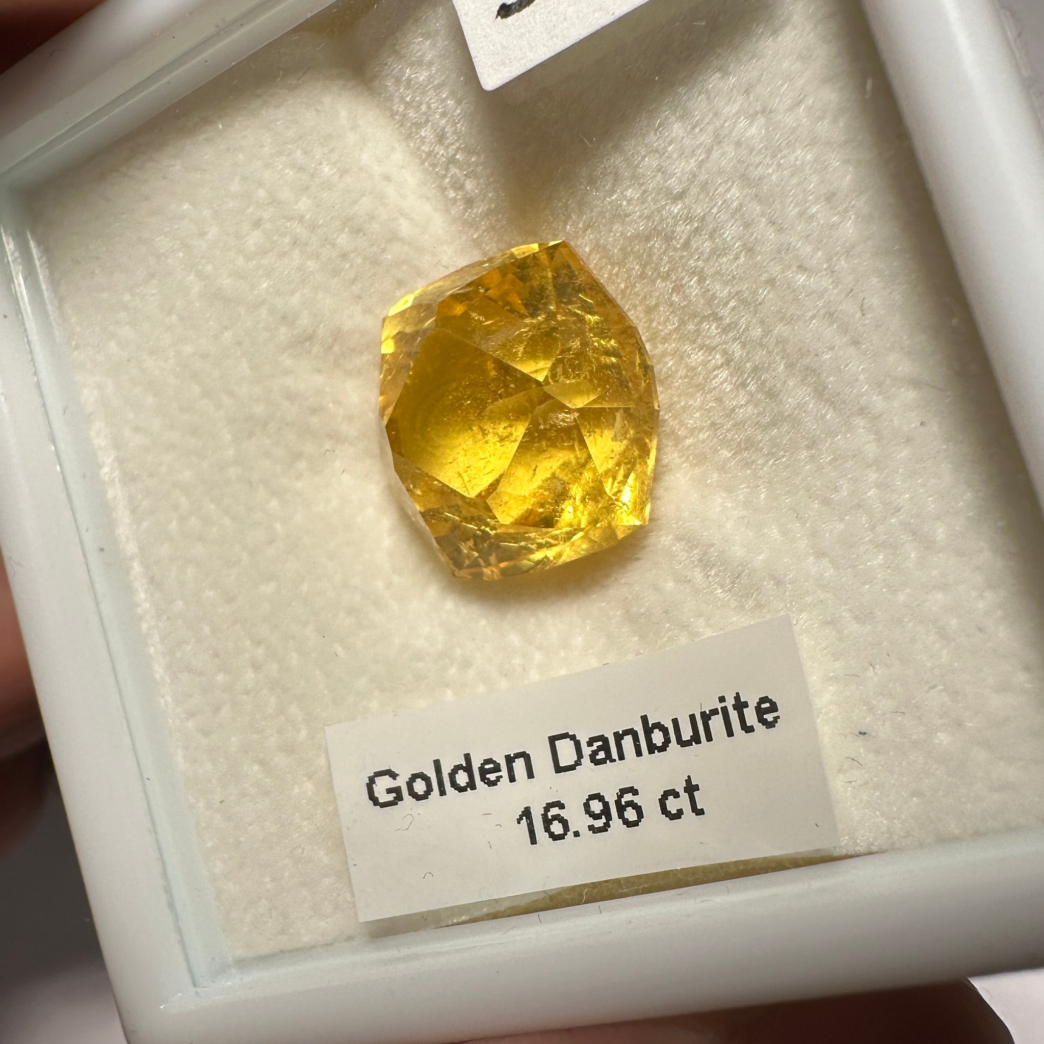 Golden Danburite, 16.96ct, Tanzania, Untreated Unheated. Precision Cut, Collectors Stone, Very Rare and Difficult To Get In This Size and Vibrancy