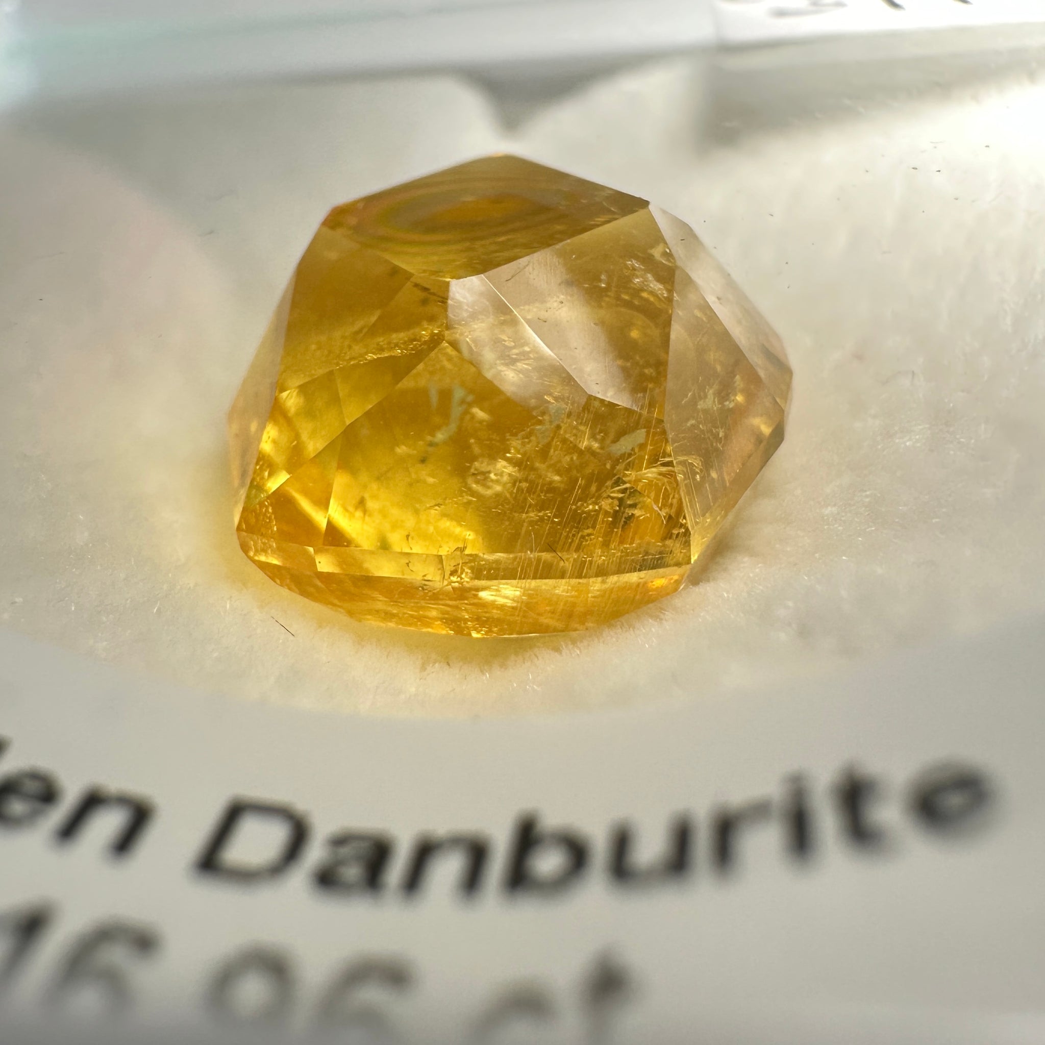 Golden Danburite, 16.96ct, Tanzania, Untreated Unheated. Precision Cut, Collectors Stone, Very Rare and Difficult To Get In This Size and Vibrancy