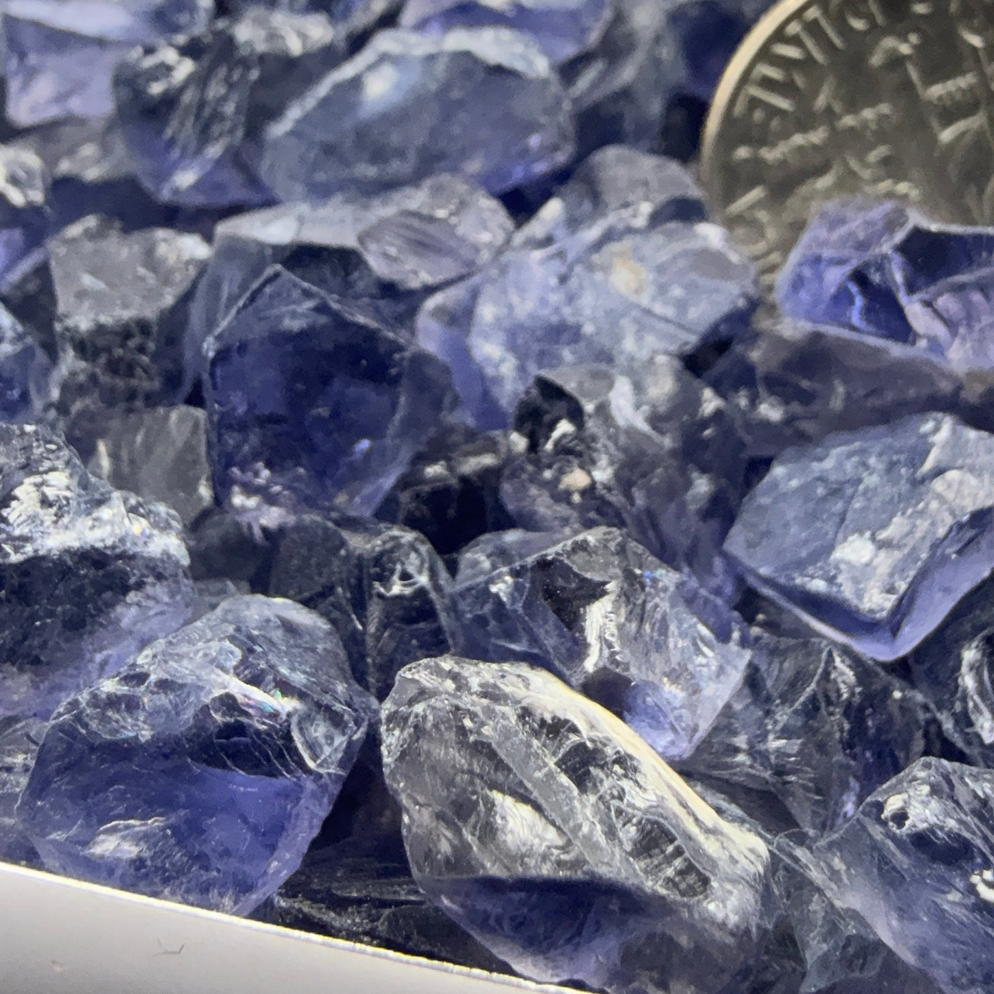 Iolite from Babati, Tanzania, Untreated Unheated, FACETING ROUGH, EYE CLEAN SINGLES- price is per stone on a bind pour basis, av size is 2.6ct