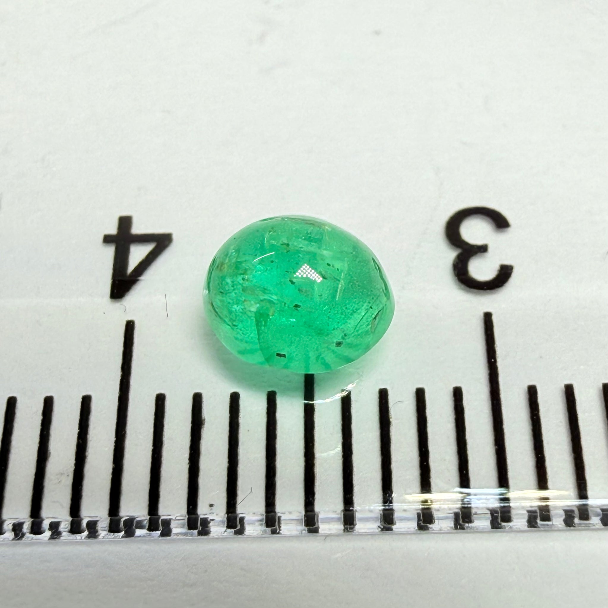Emerald Cabochon, 0.51ct, Manyara, Tanzania. Untreated Unheated No Oil