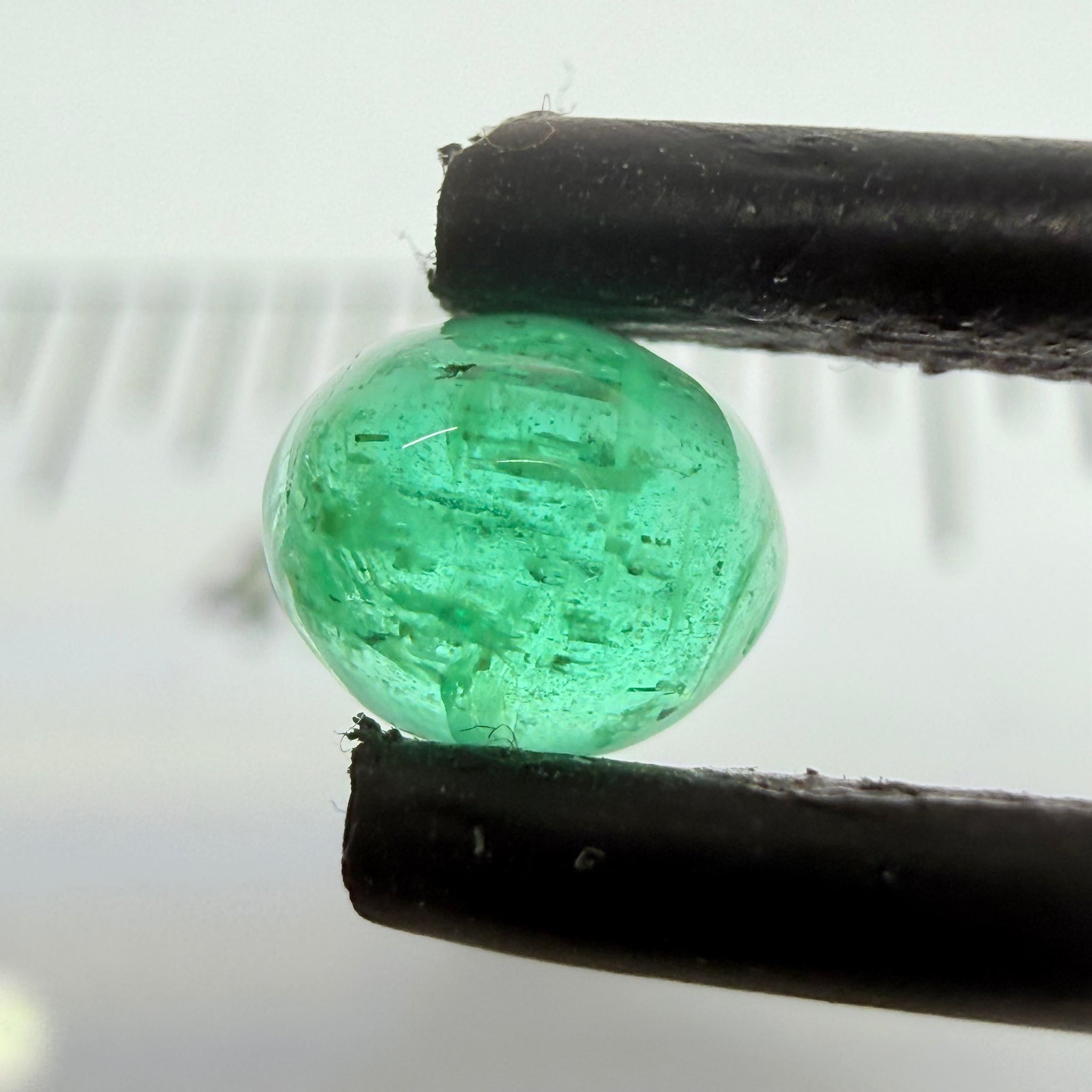 Emerald Cabochon, 0.51ct, Manyara, Tanzania. Untreated Unheated No Oil