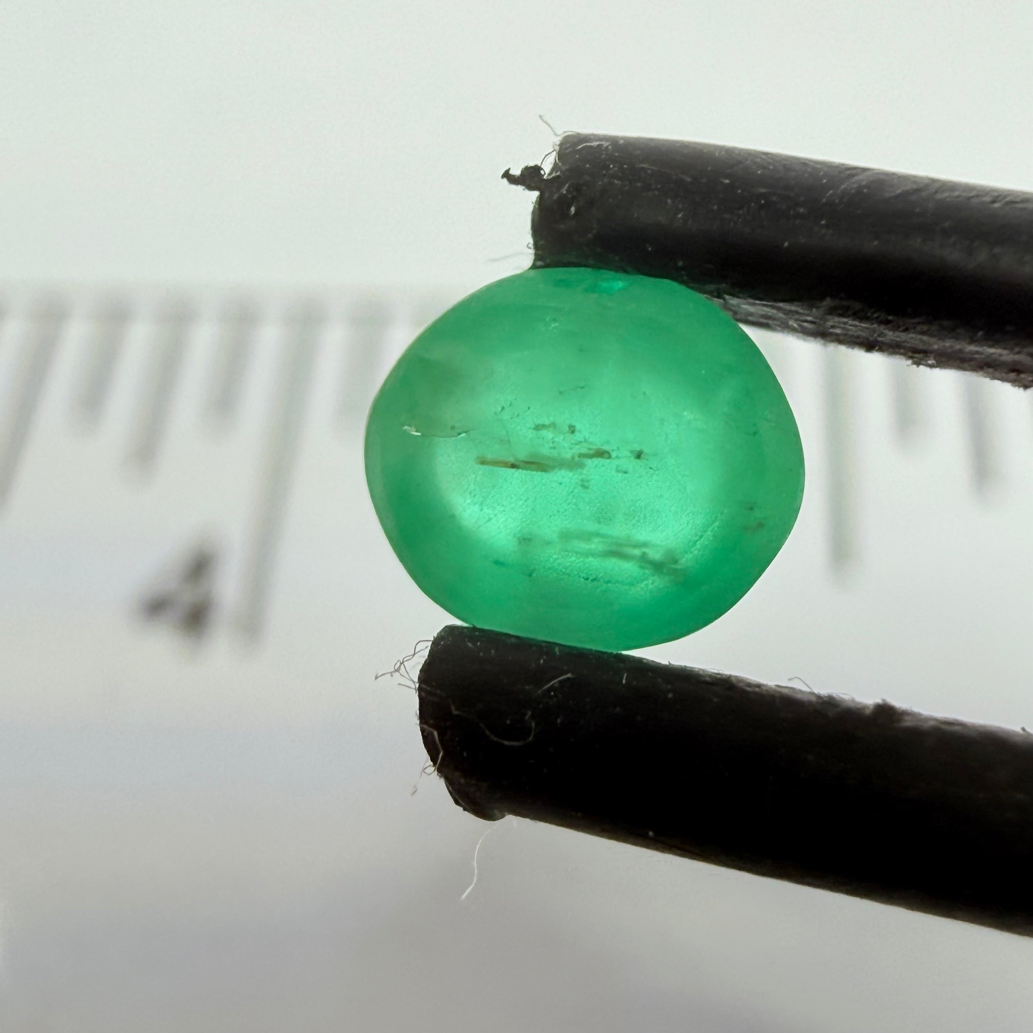 Emerald Cabochon, 0.51ct, Manyara, Tanzania. Untreated Unheated No Oil