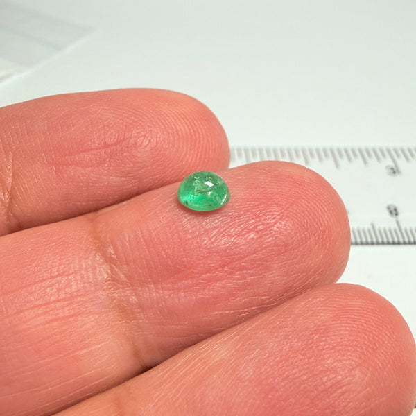 Emerald Cabochon, 0.51ct, Manyara, Tanzania. Untreated Unheated No Oil