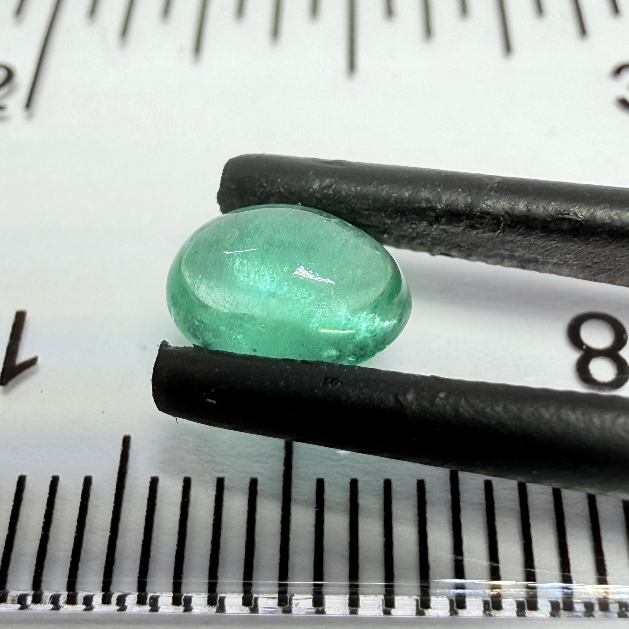 Emerald Cabochon, 1.04ct, Manyara, Tanzania. Untreated Unheated No Oil