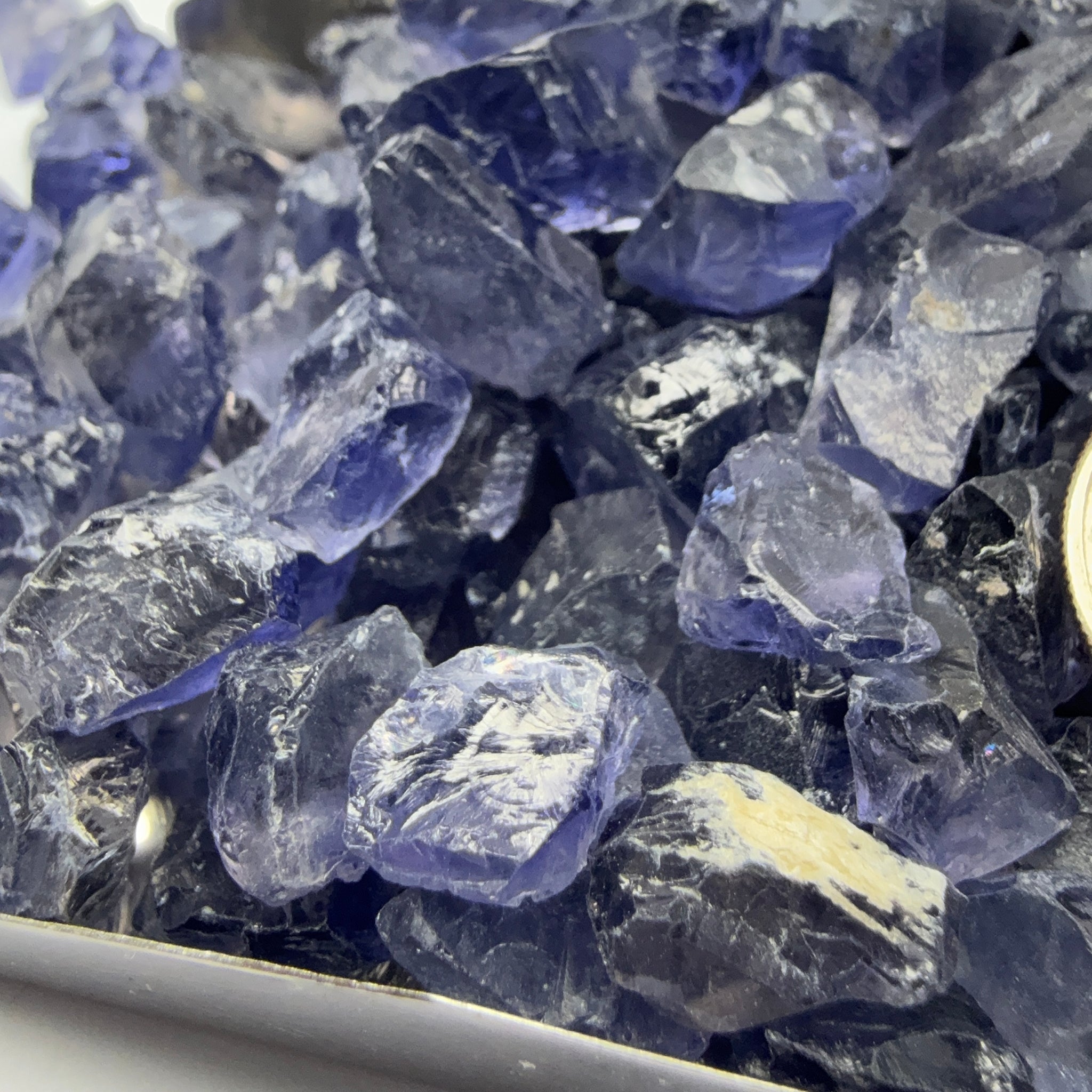 Iolite from Babati, Tanzania, Untreated Unheated, FACETING ROUGH, EYE CLEAN SINGLES- price is per stone on a bind pour basis, av size is 2.6ct