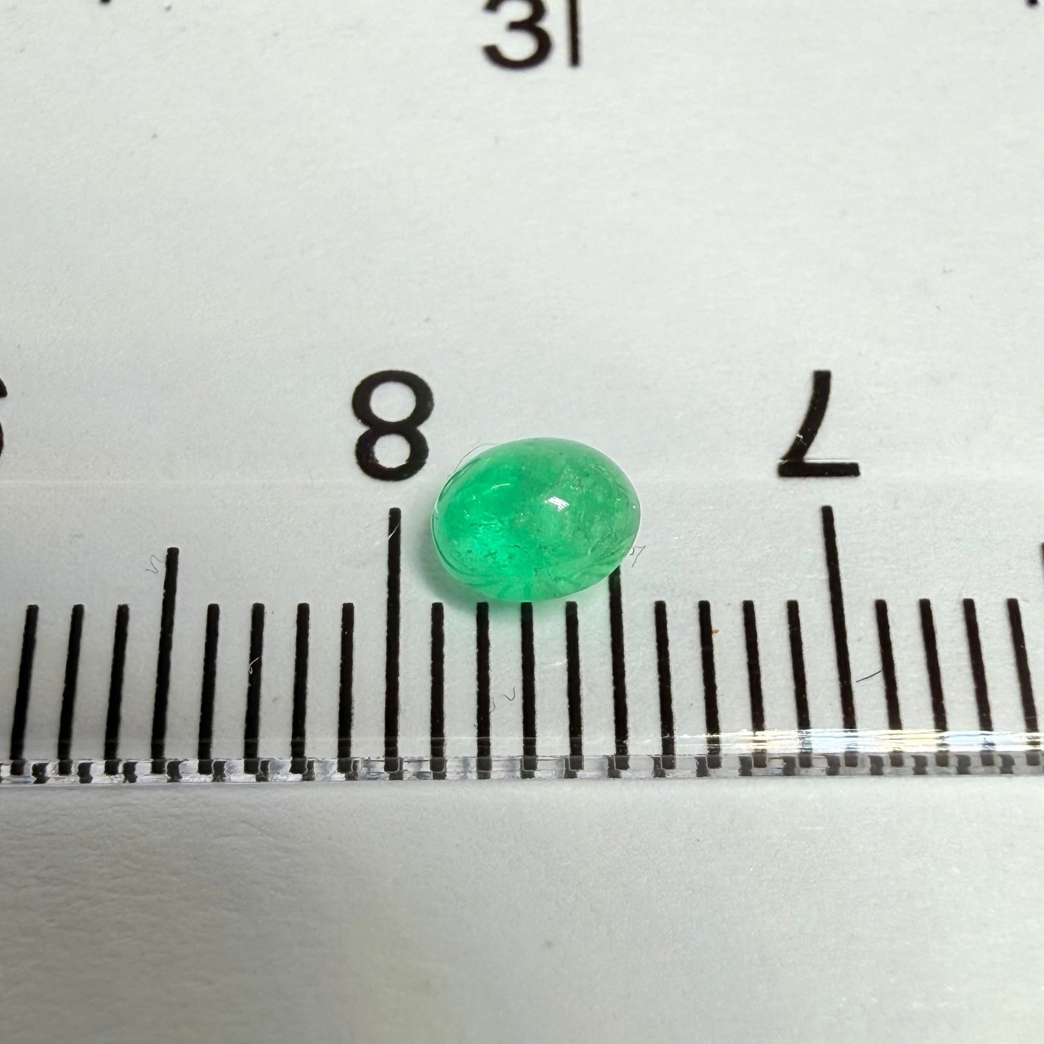 Emerald Cabochon, 0.29ct, Manyara, Tanzania. Untreated Unheated No Oil