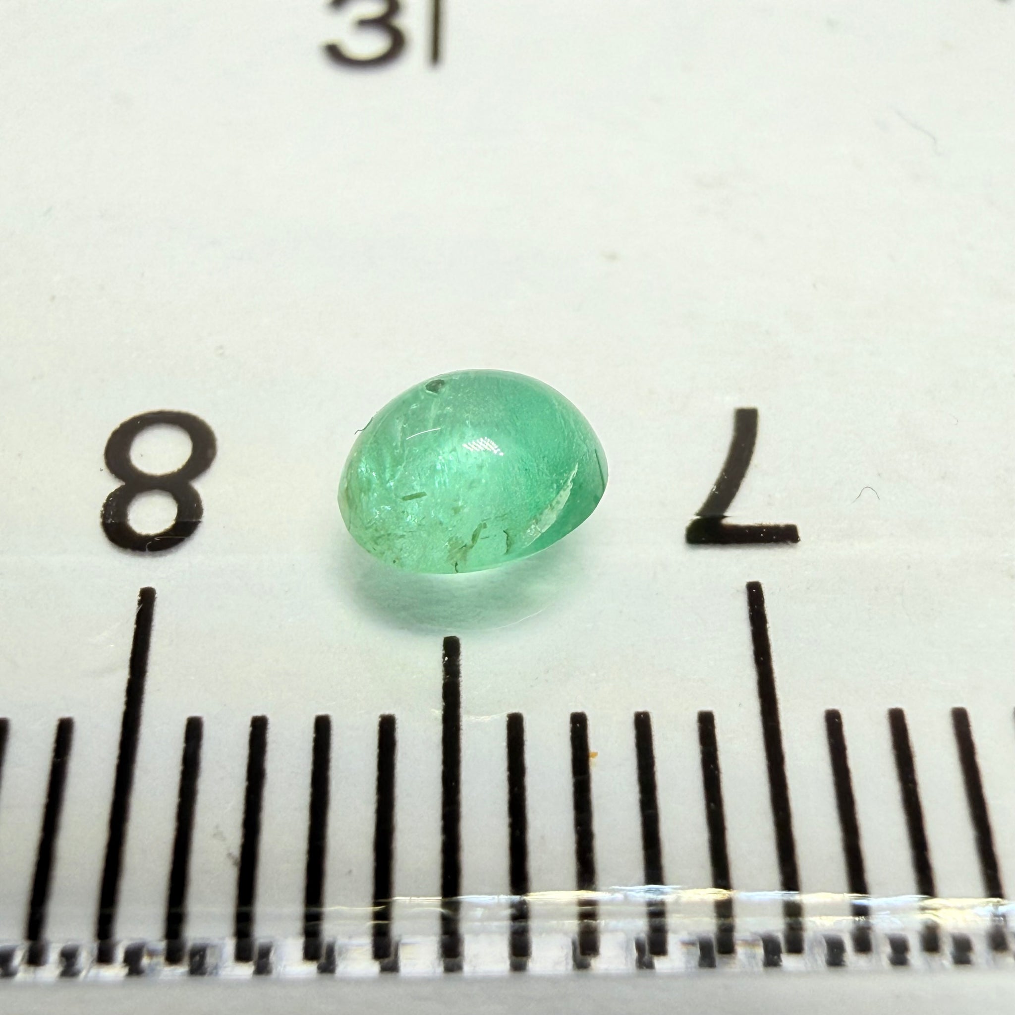 Emerald Cabochon, 0.25ct, Manyara, Tanzania. Untreated Unheated No Oil