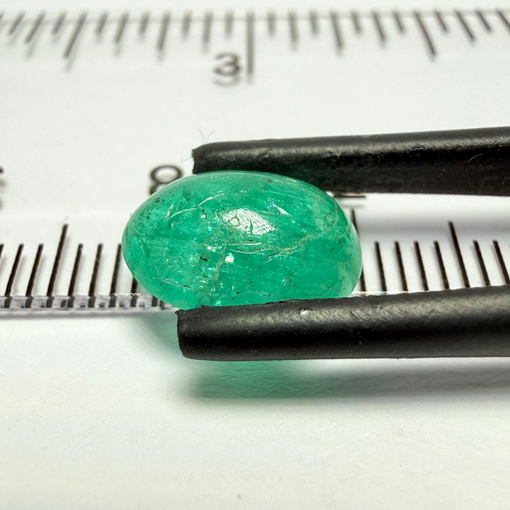 Emerald Cabochon, 2.00ct, Manyara, Tanzania. Untreated Unheated No Oil