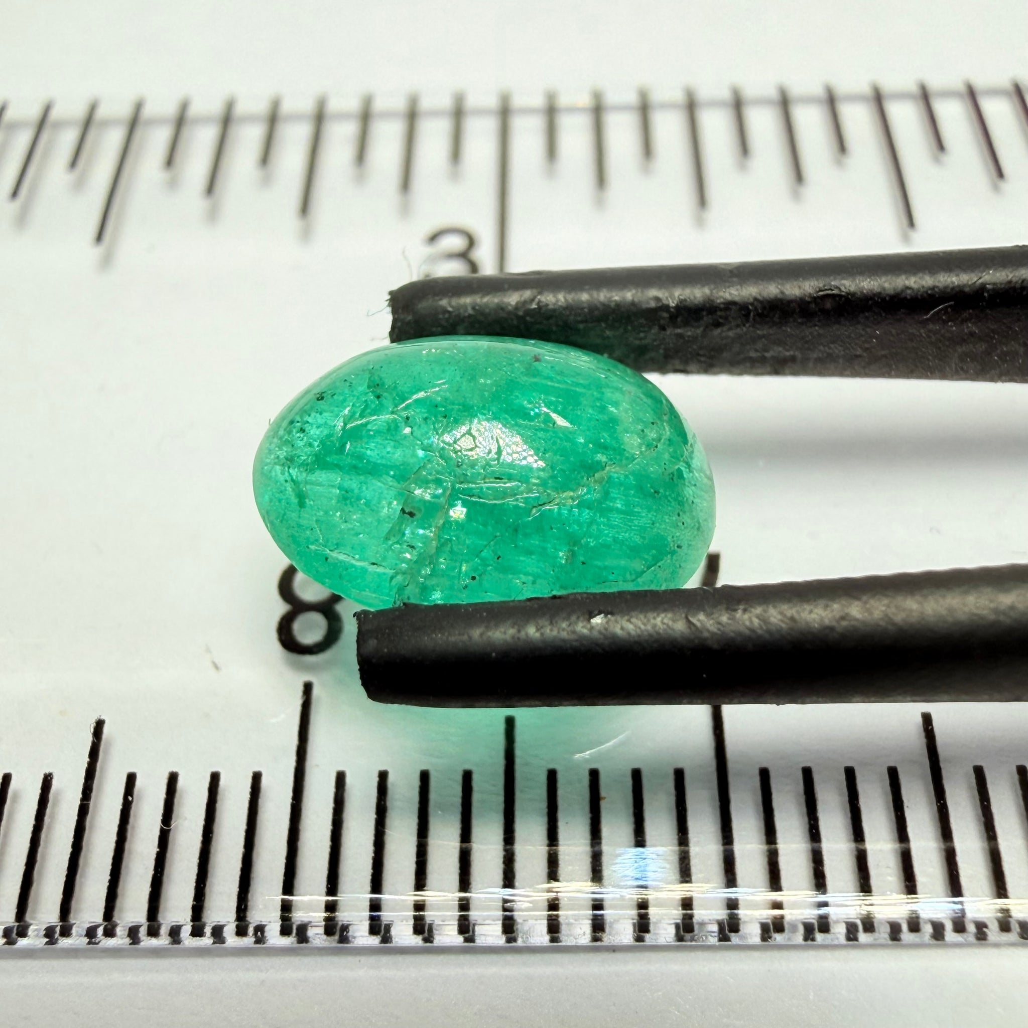 Emerald Cabochon, 2.00ct, Manyara, Tanzania. Untreated Unheated No Oil