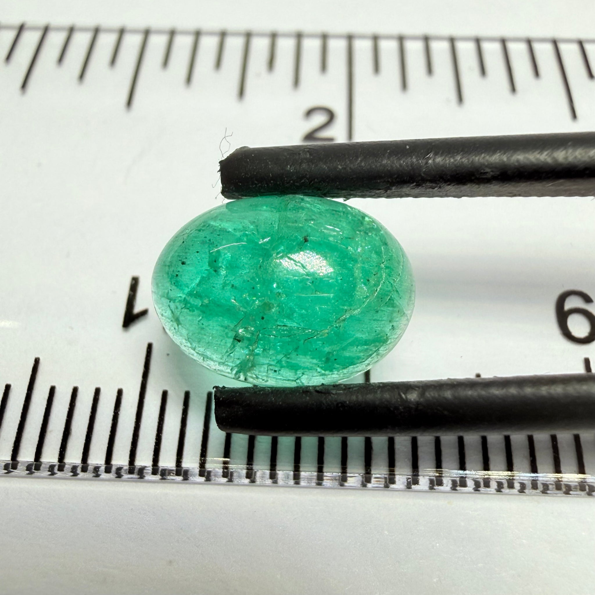 Emerald Cabochon, 2.00ct, Manyara, Tanzania. Untreated Unheated No Oil