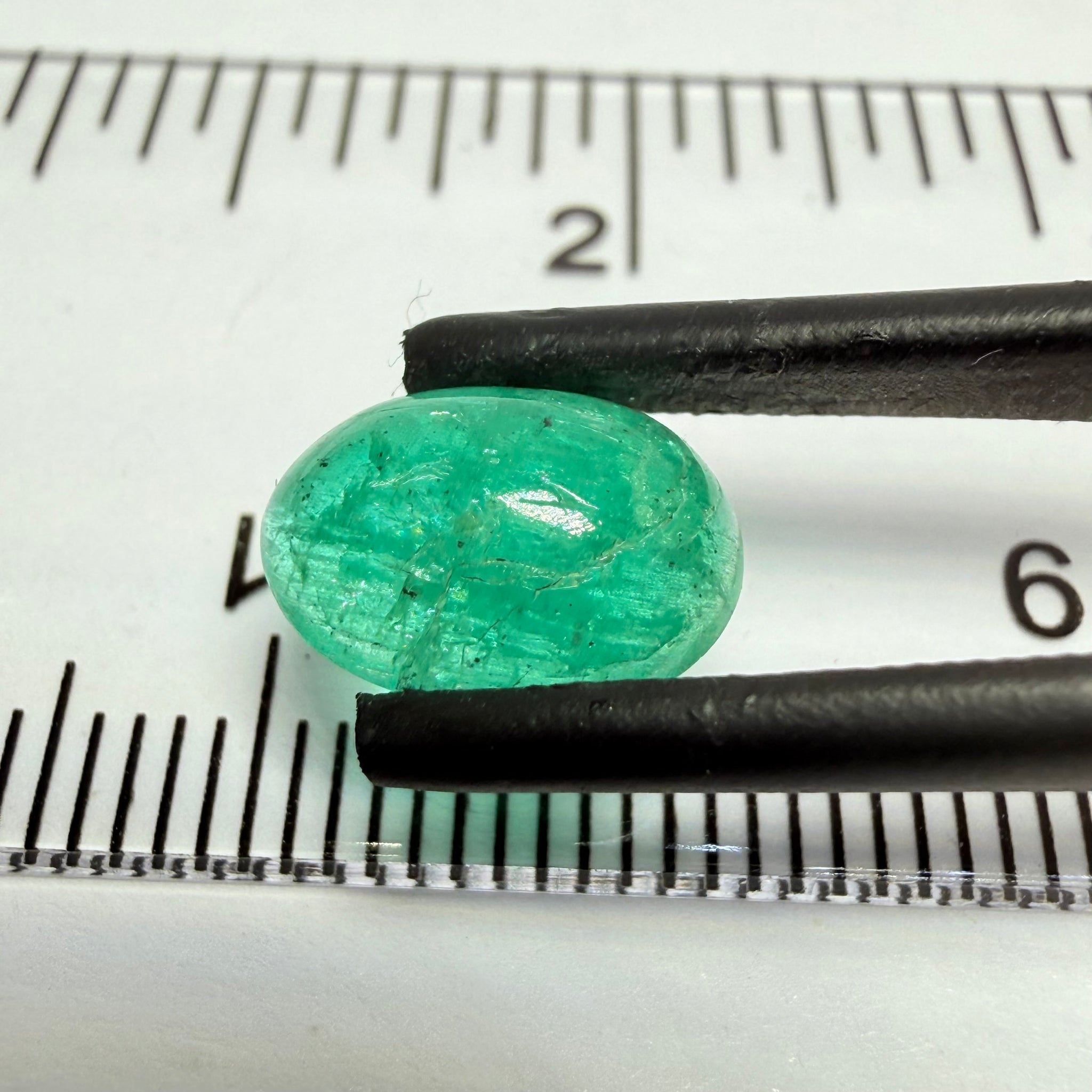 Emerald Cabochon, 2.00ct, Manyara, Tanzania. Untreated Unheated No Oil