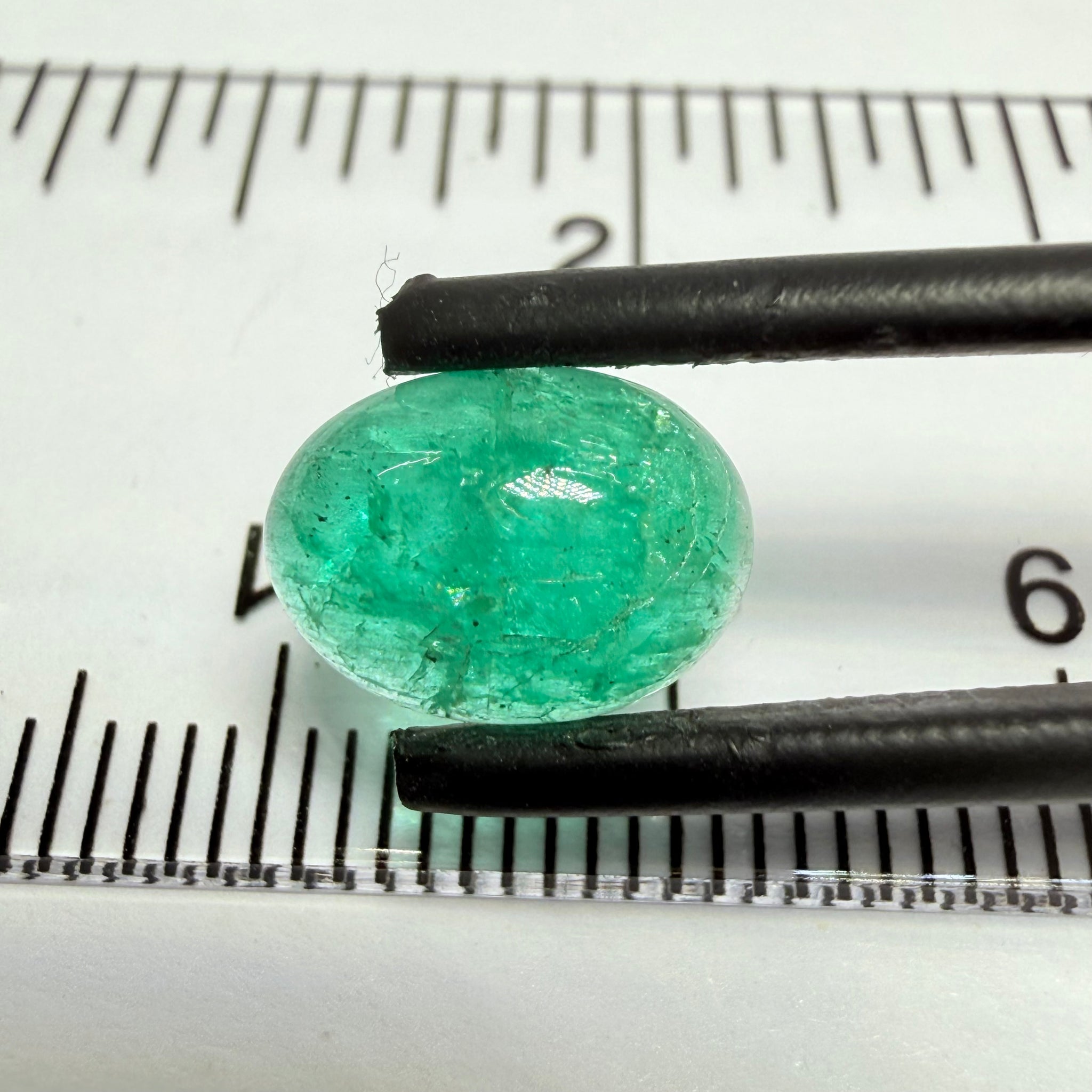Emerald Cabochon, 2.00ct, Manyara, Tanzania. Untreated Unheated No Oil