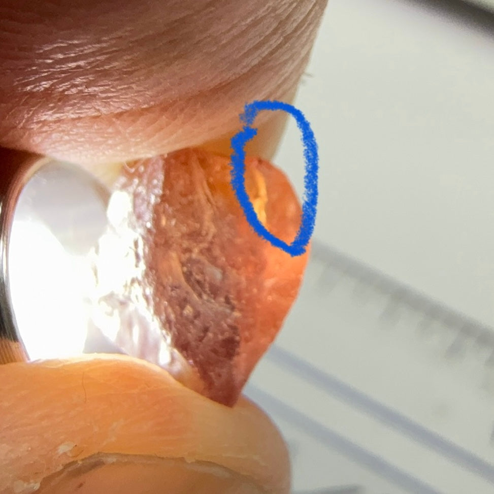 Mahenge Garnet, 3.65ct, vvs-if with a tiny piece of gunk, see photos I have circled it, Tanzania, Untreated Unheated