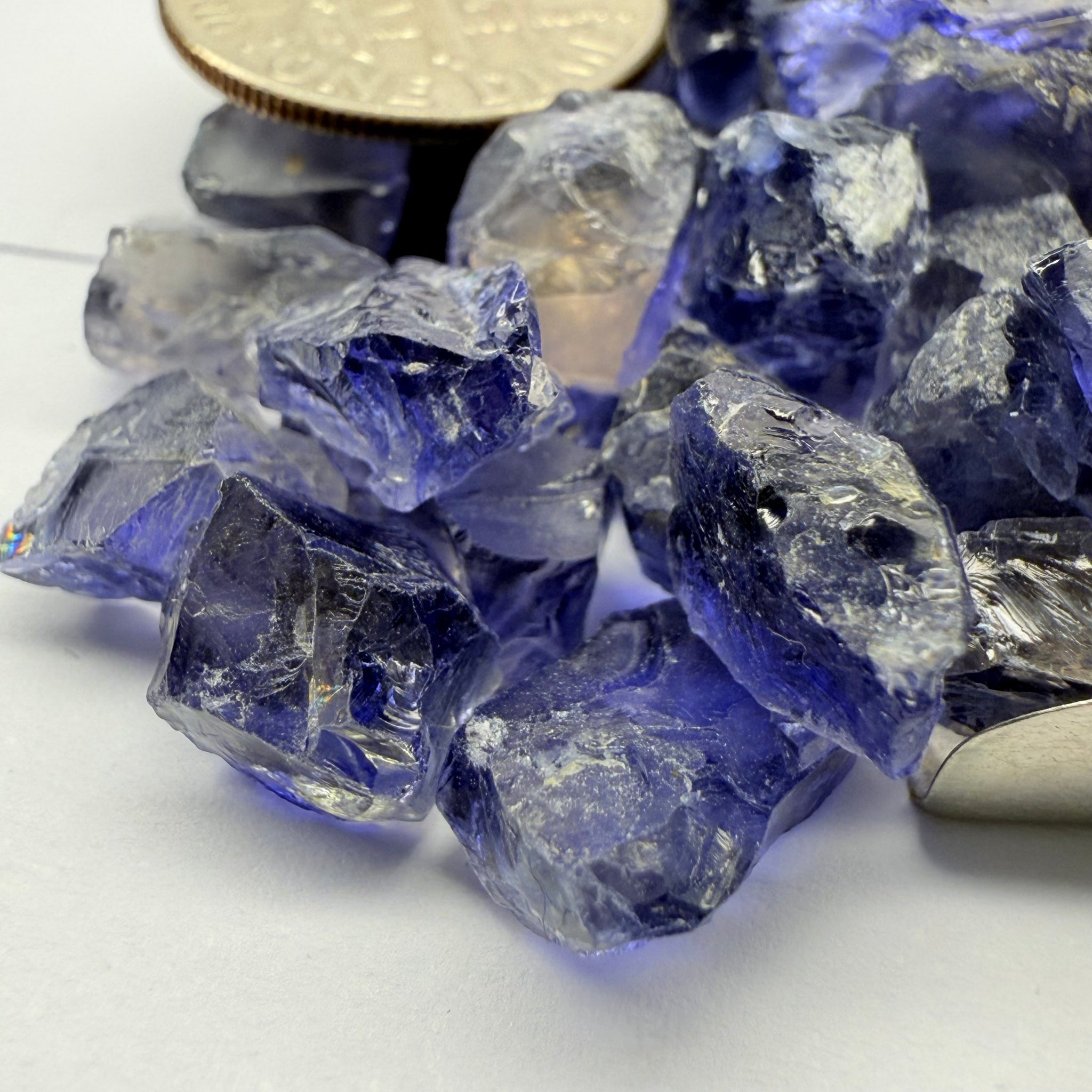 Iolite from Babati, Tanzania, Untreated Unheated, FACETING ROUGH, EYE CLEAN SINGLES- price is per stone on a bind pour basis, av size is 2.6ct