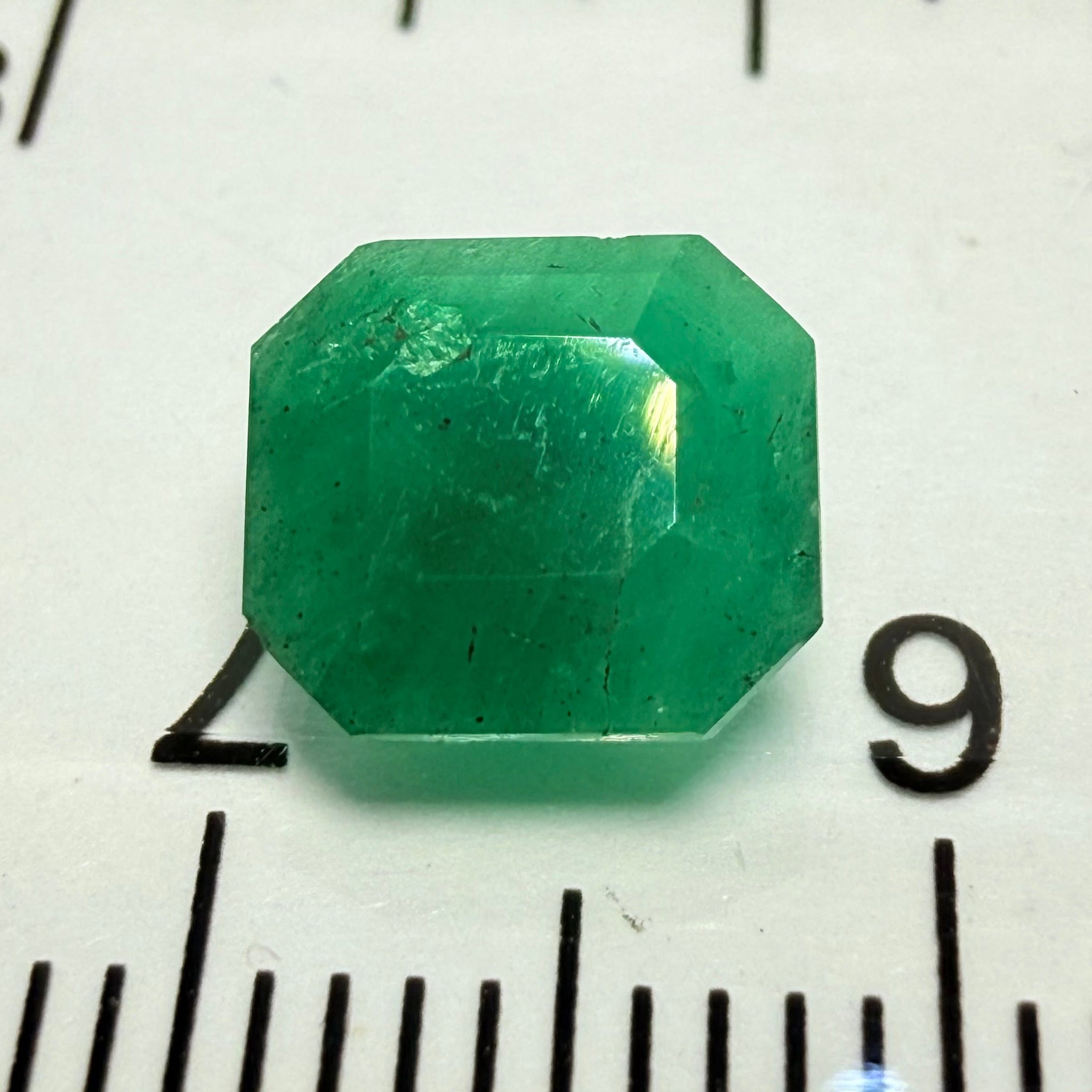 Emerald, 1.26ct, Tanzania, Untreated Unheated, no oil, slight natural chip for the natural formation of the crystal, its on the crown table facet, price reflects