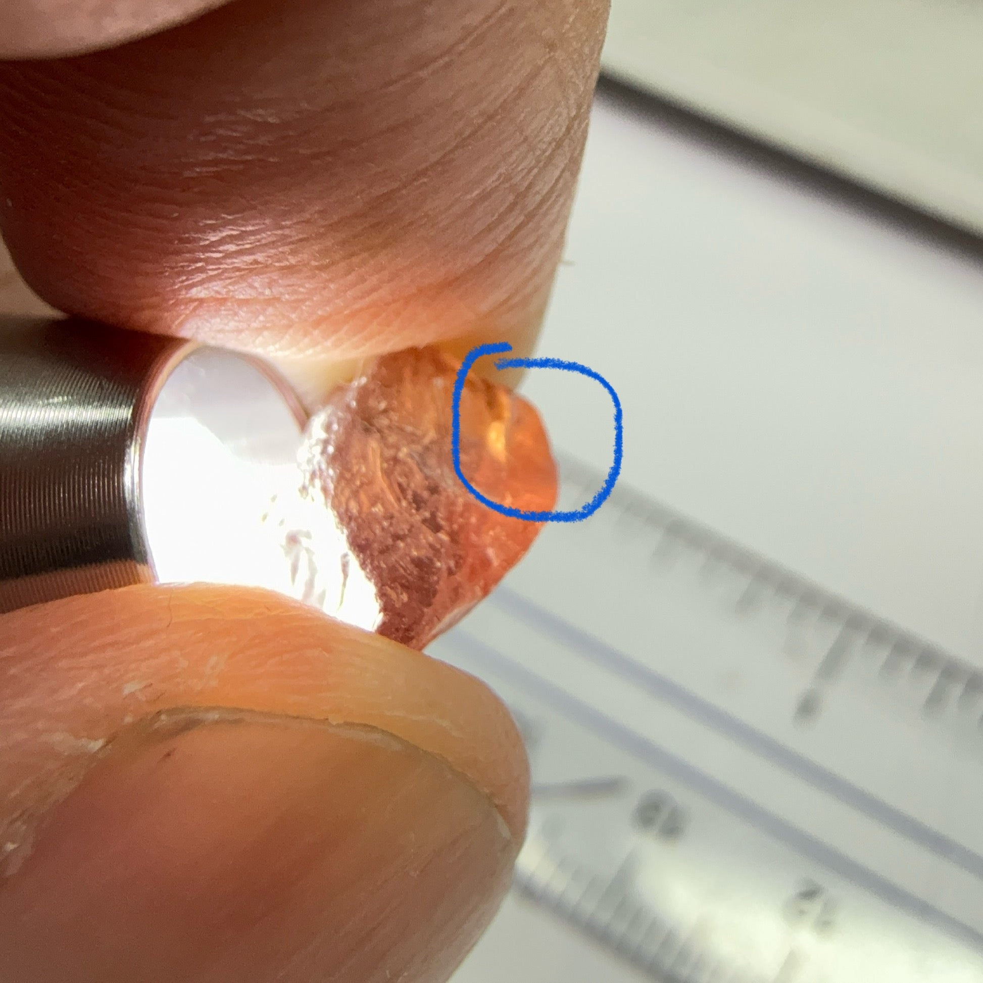 Mahenge Garnet, 3.65ct, vvs-if with a tiny piece of gunk, see photos I have circled it, Tanzania, Untreated Unheated