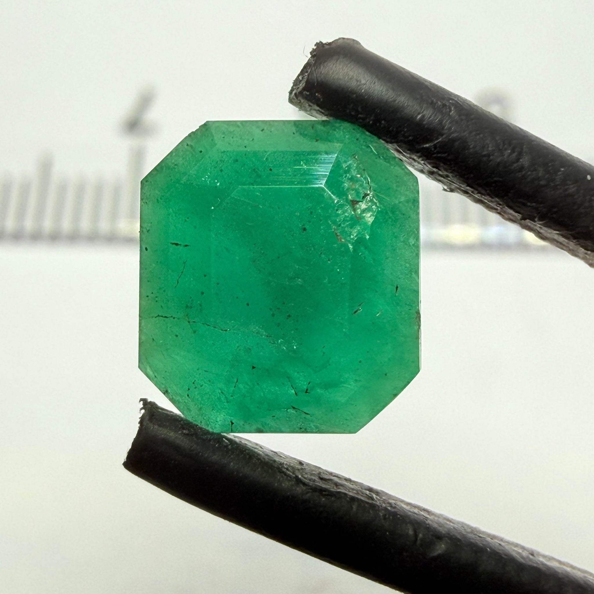 Emerald, 1.26ct, Tanzania, Untreated Unheated, no oil, slight natural chip for the natural formation of the crystal, its on the crown table facet, price reflects