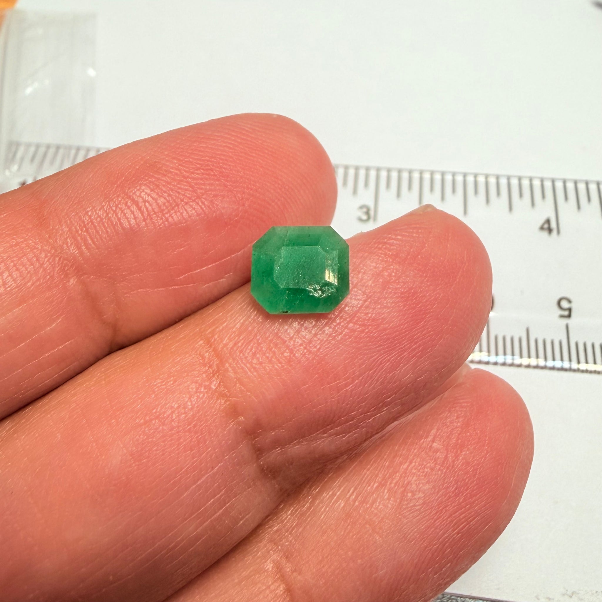 Emerald, 1.26ct, Tanzania, Untreated Unheated, no oil, slight natural chip for the natural formation of the crystal, its on the crown table facet, price reflects