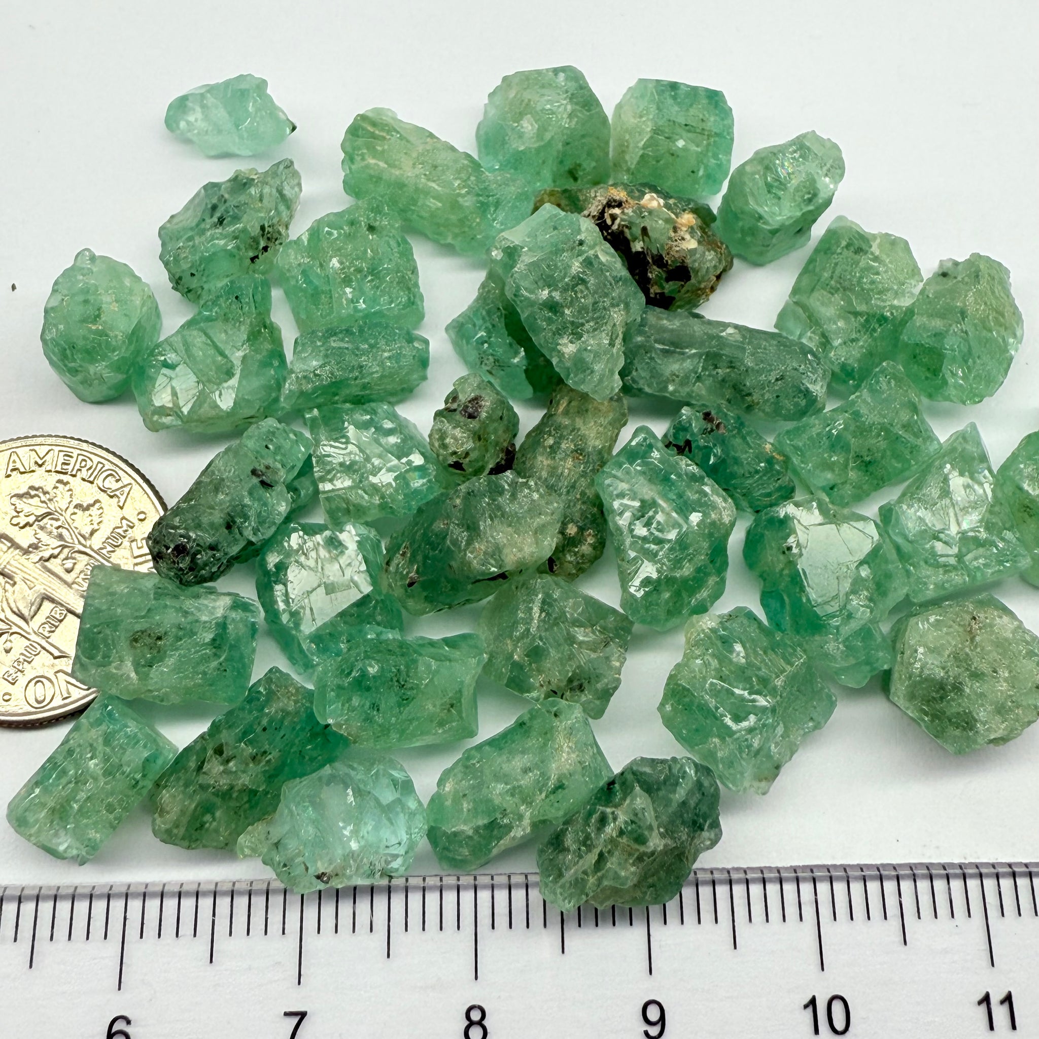 Etched Emerald Crystals, Magara, Lake Manyara, Tanzania, Untreated Unheated. SINGLES price is per piece, sold on a blind pour, they’re nicely etched but not the usual top notch grade