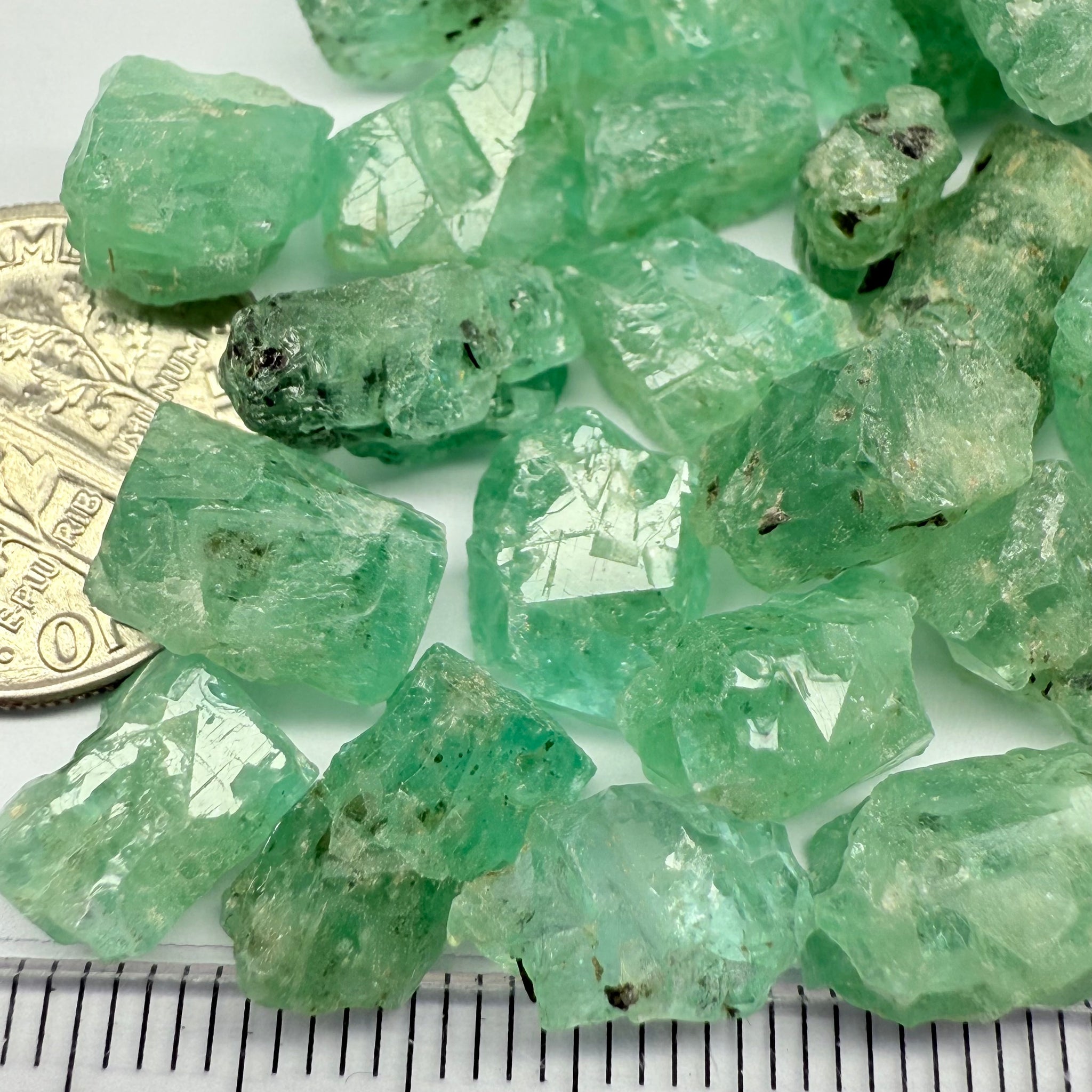 Etched Emerald Crystals, Magara, Lake Manyara, Tanzania, Untreated Unheated. SINGLES price is per piece, sold on a blind pour, they’re nicely etched but not the usual top notch grade