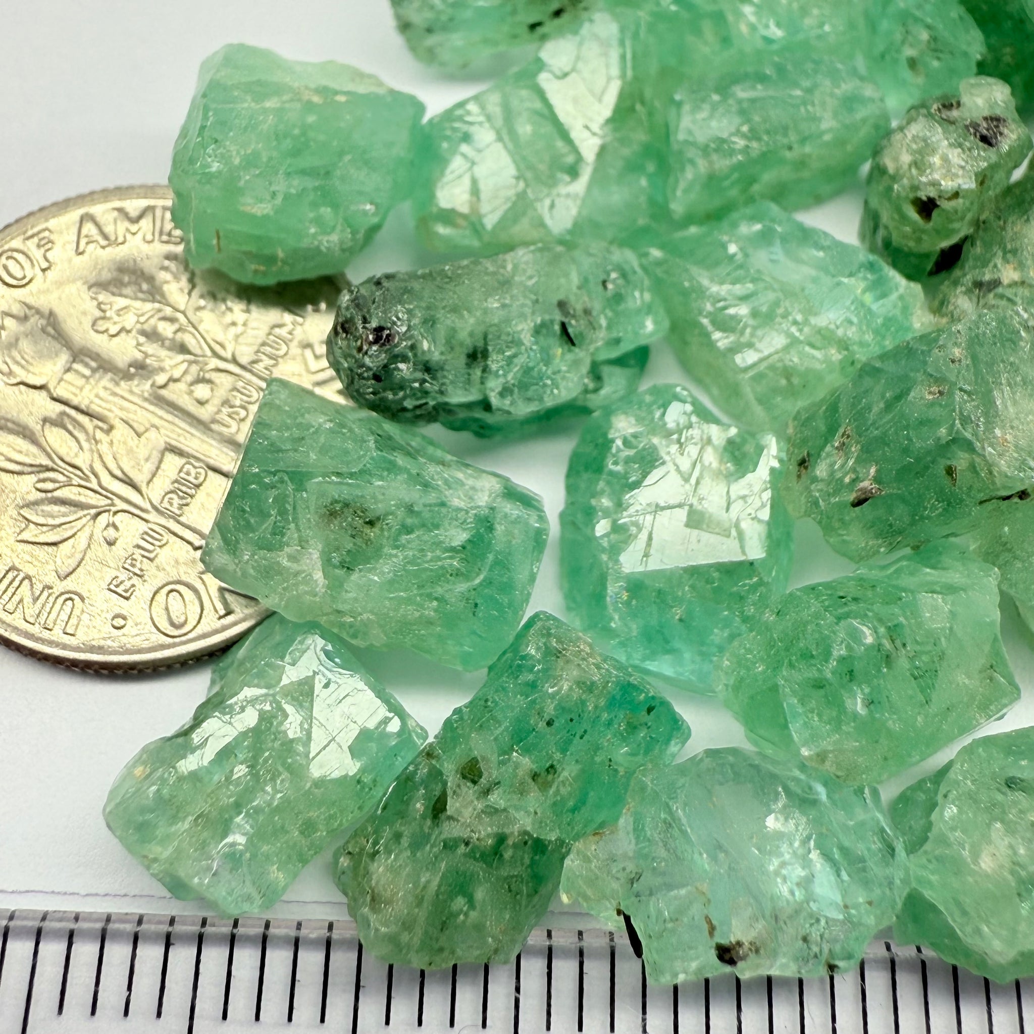 Etched Emerald Crystals, Magara, Lake Manyara, Tanzania, Untreated Unheated. SINGLES price is per piece, sold on a blind pour, they’re nicely etched but not the usual top notch grade