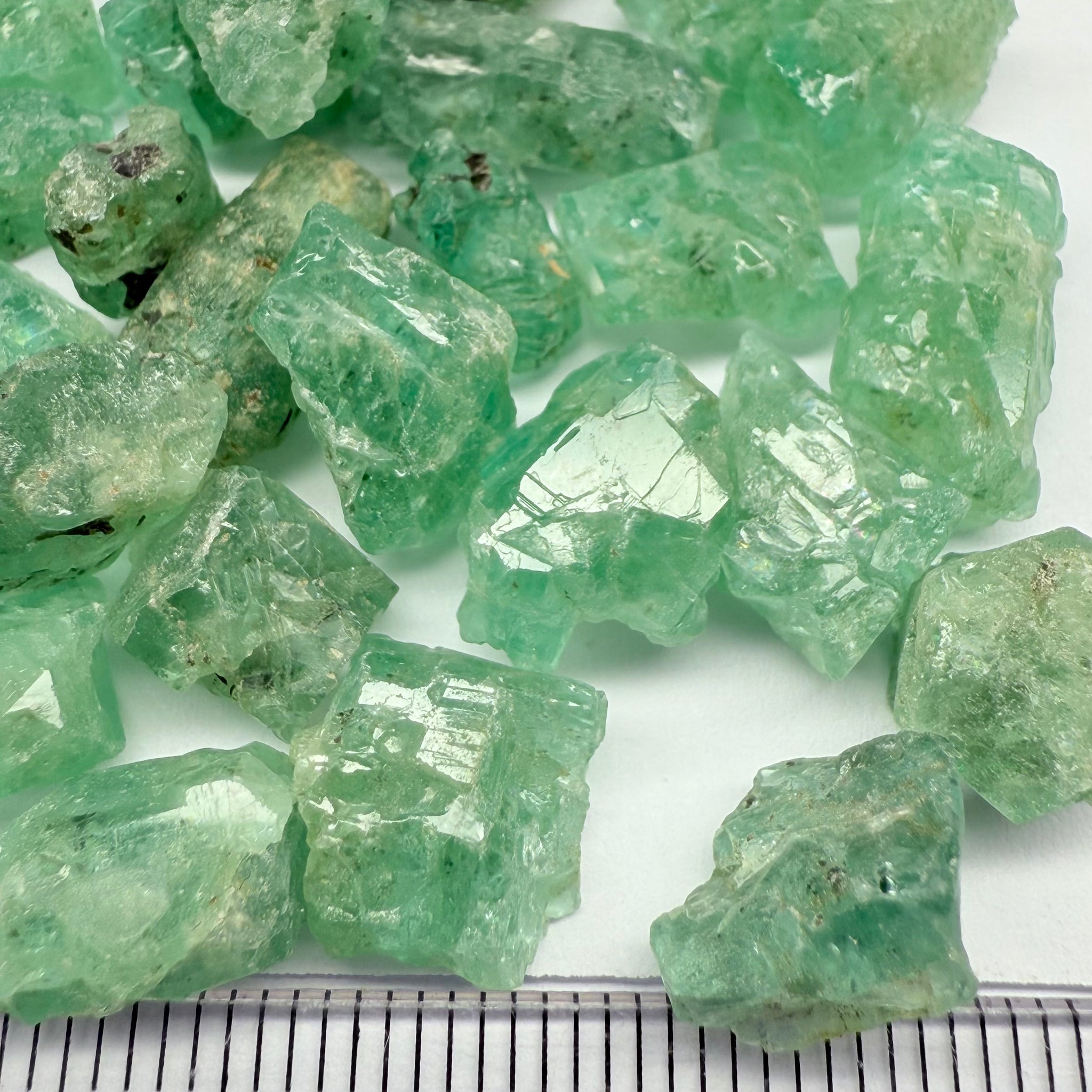 Etched Emerald Crystals, Magara, Lake Manyara, Tanzania, Untreated Unheated. SINGLES price is per piece, sold on a blind pour, they’re nicely etched but not the usual top notch grade