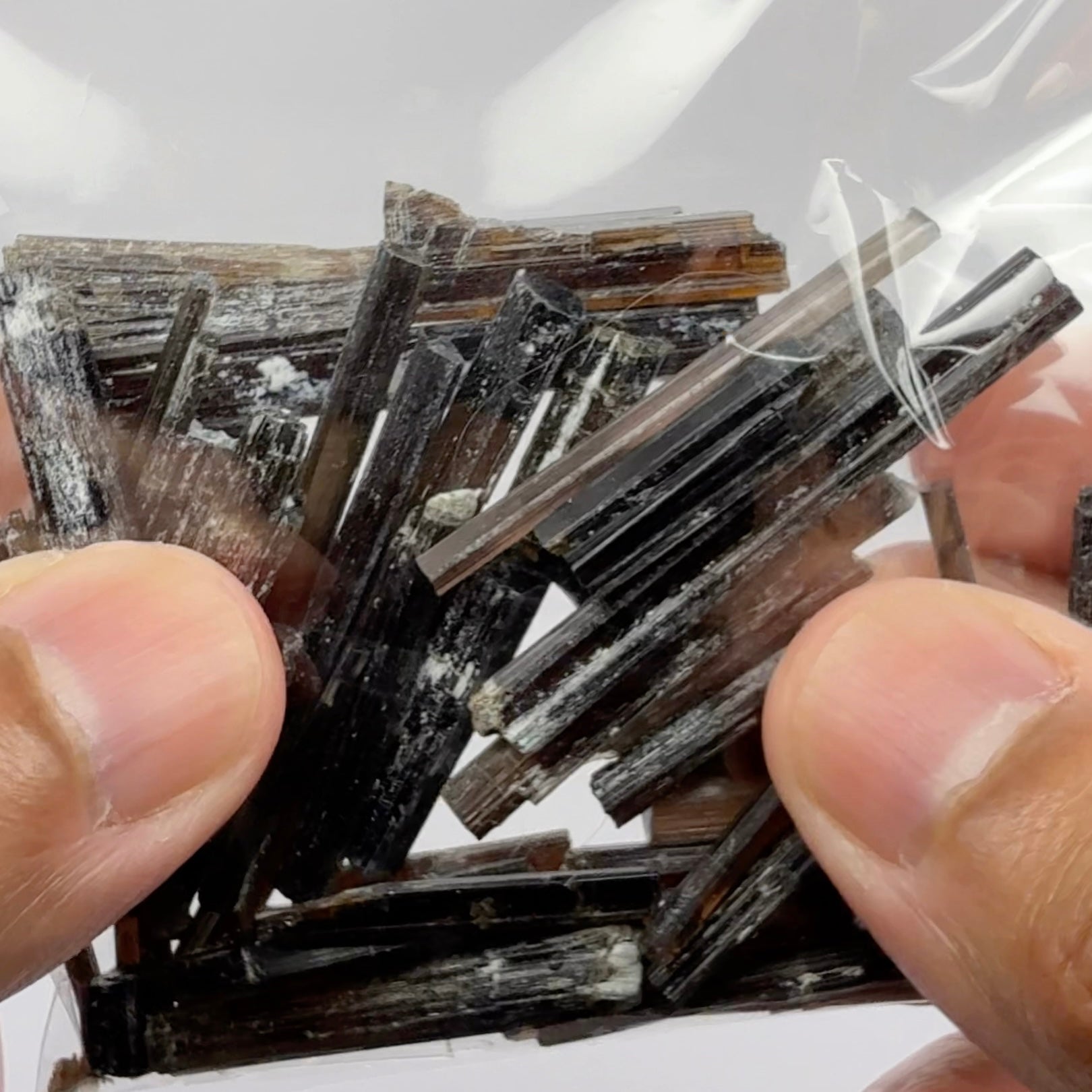 Tourmaline crystals bag, many transparent crystals here, Mwajanga, Tanzania, Untreated Unheated