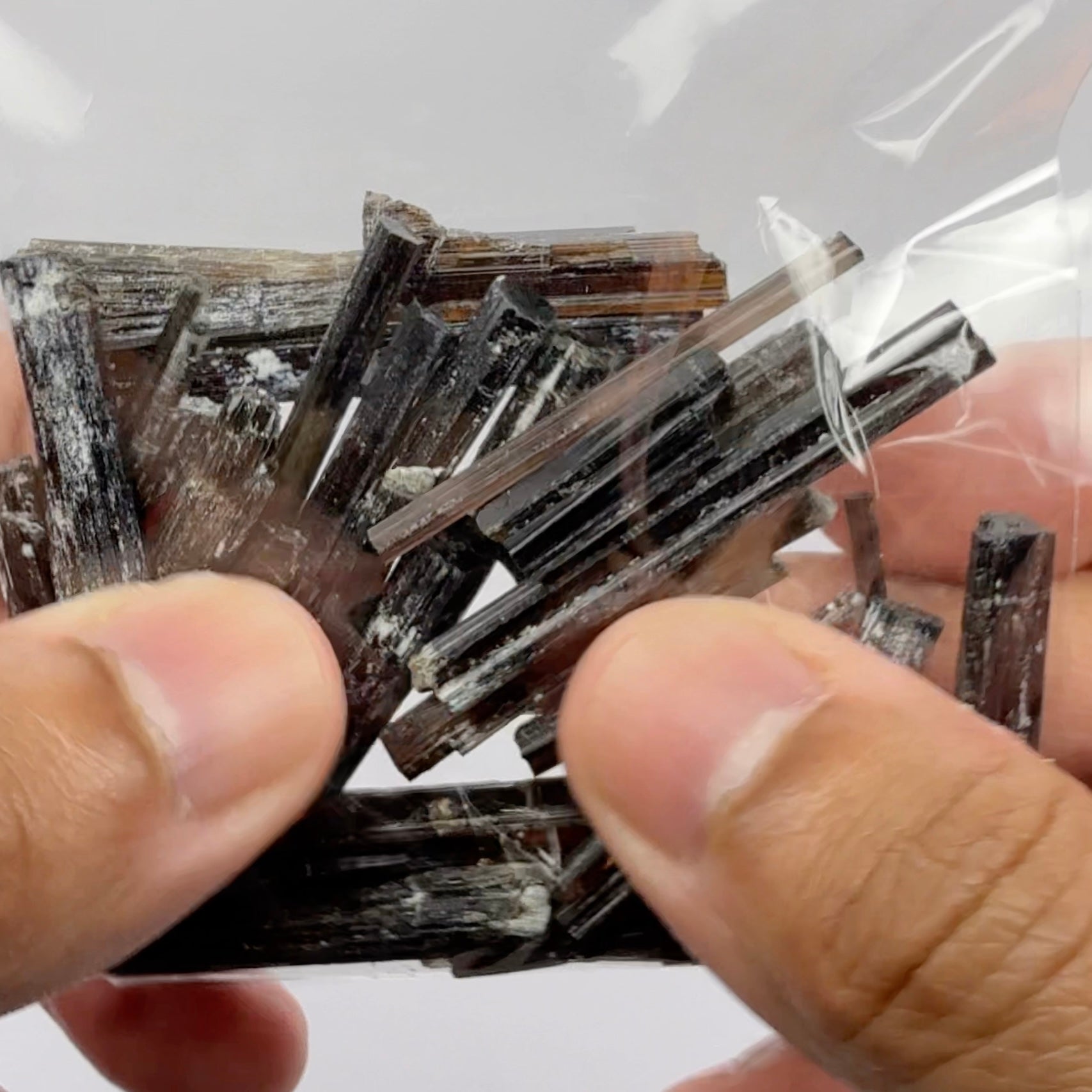 Tourmaline crystals bag, many transparent crystals here, Mwajanga, Tanzania, Untreated Unheated