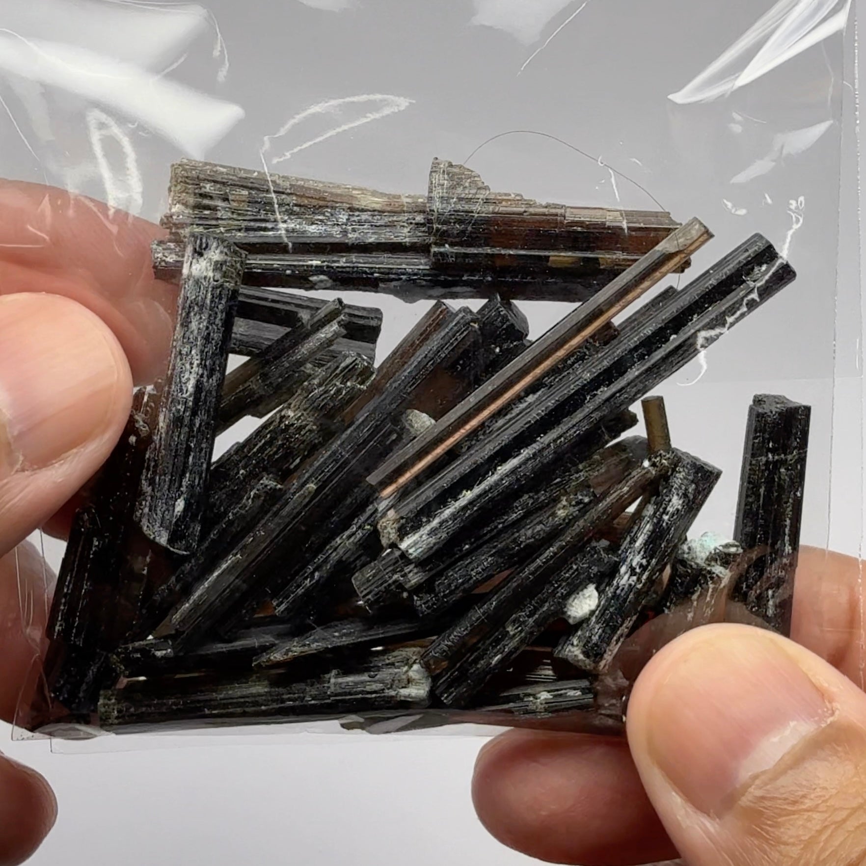 Tourmaline crystals bag, many transparent crystals here, Mwajanga, Tanzania, Untreated Unheated