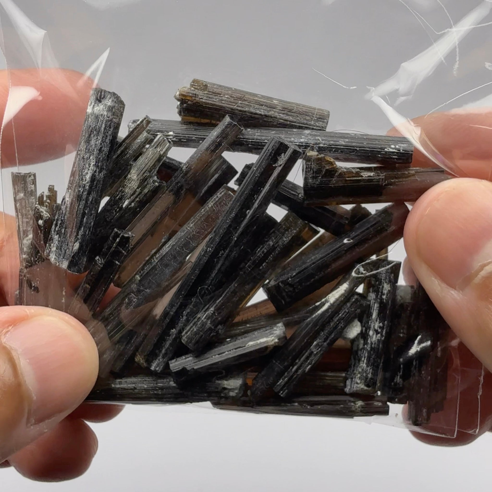 Tourmaline crystals bag, many transparent crystals here, Mwajanga, Tanzania, Untreated Unheated