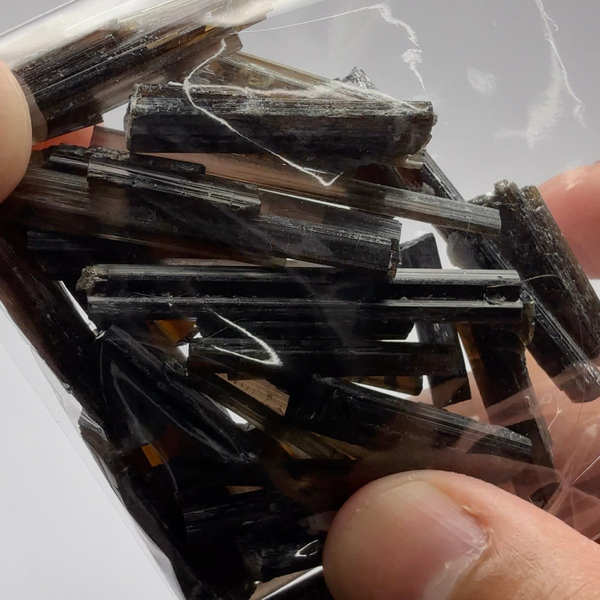 Tourmaline crystals bag, many transparent crystals here, Mwajanga, Tanzania, Untreated Unheated