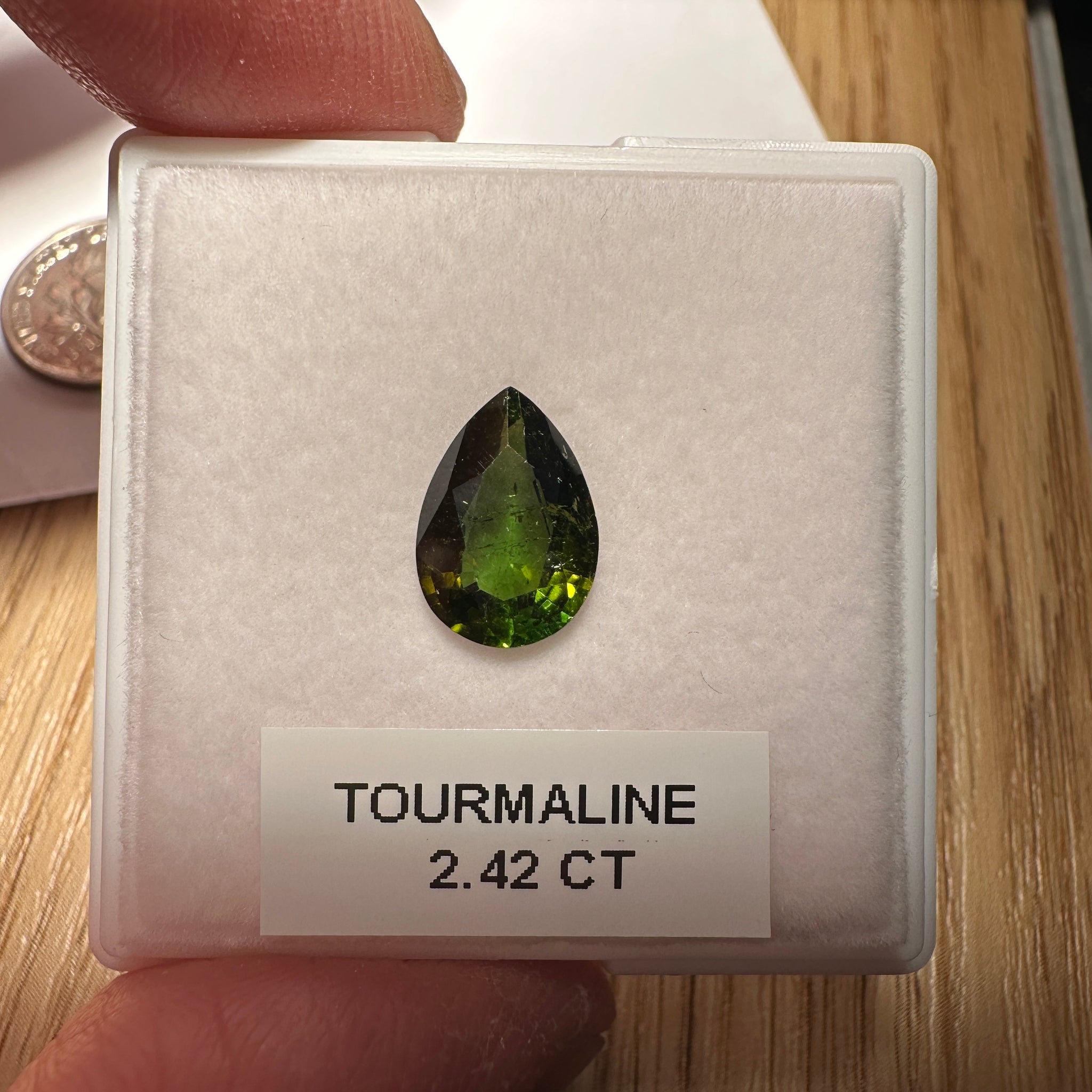 Tourmaline, 2.42ct, Tanzania, Untreated Unheated, slightly included, native cut