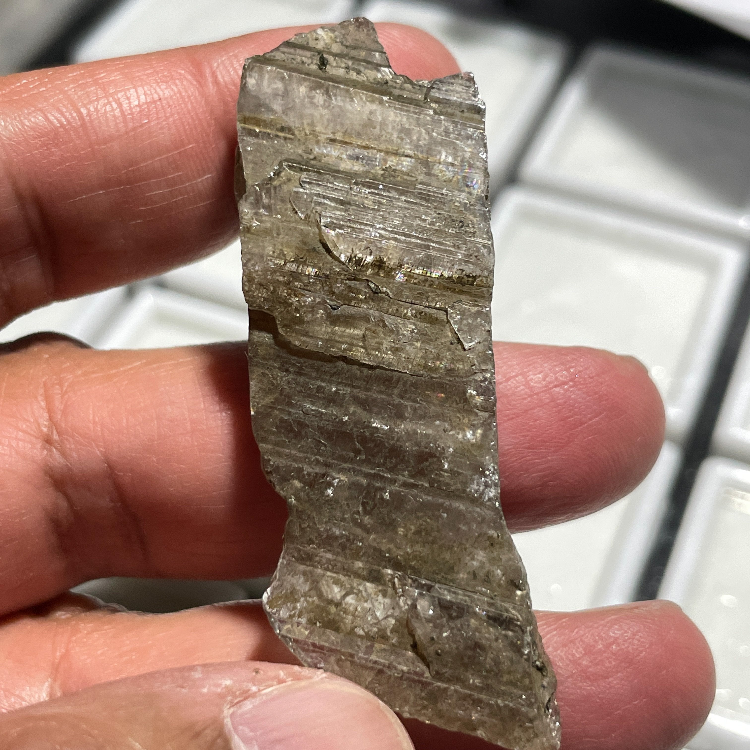 122Ct Magnesio Axinite Crystal Merelani Tanzania. 6.1 X 2.2 1.8Cm