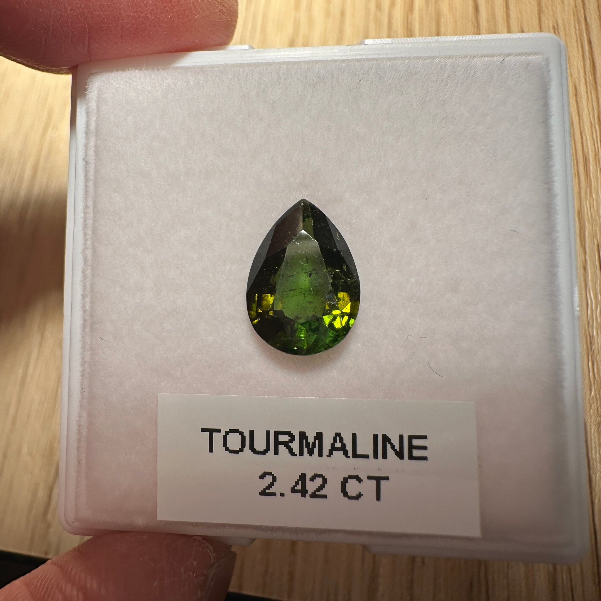 Tourmaline, 2.42ct, Tanzania, Untreated Unheated, slightly included, native cut